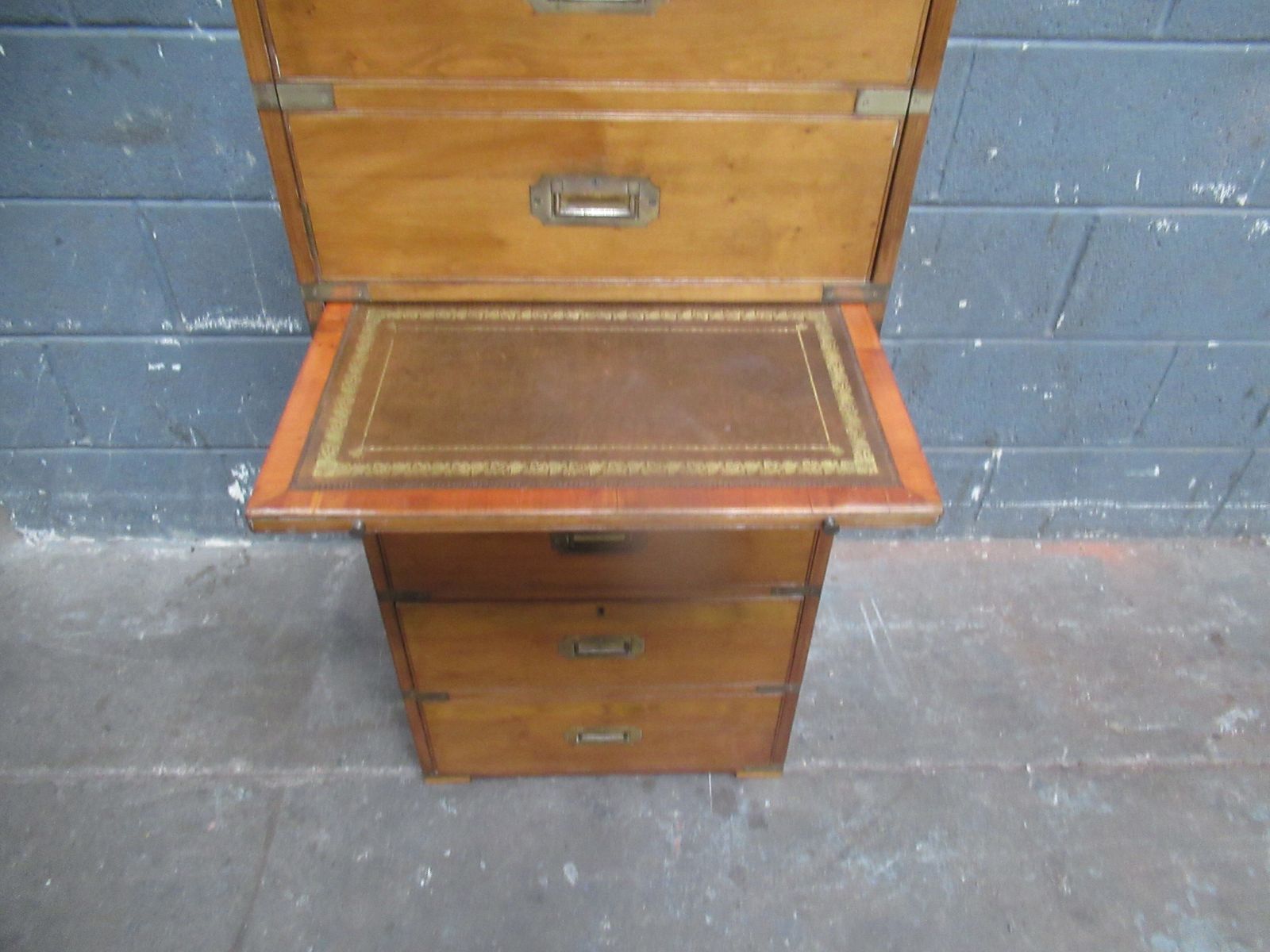 Brass Bound Campaign  Style Chest  Of Drawers   1970s photo vinterior