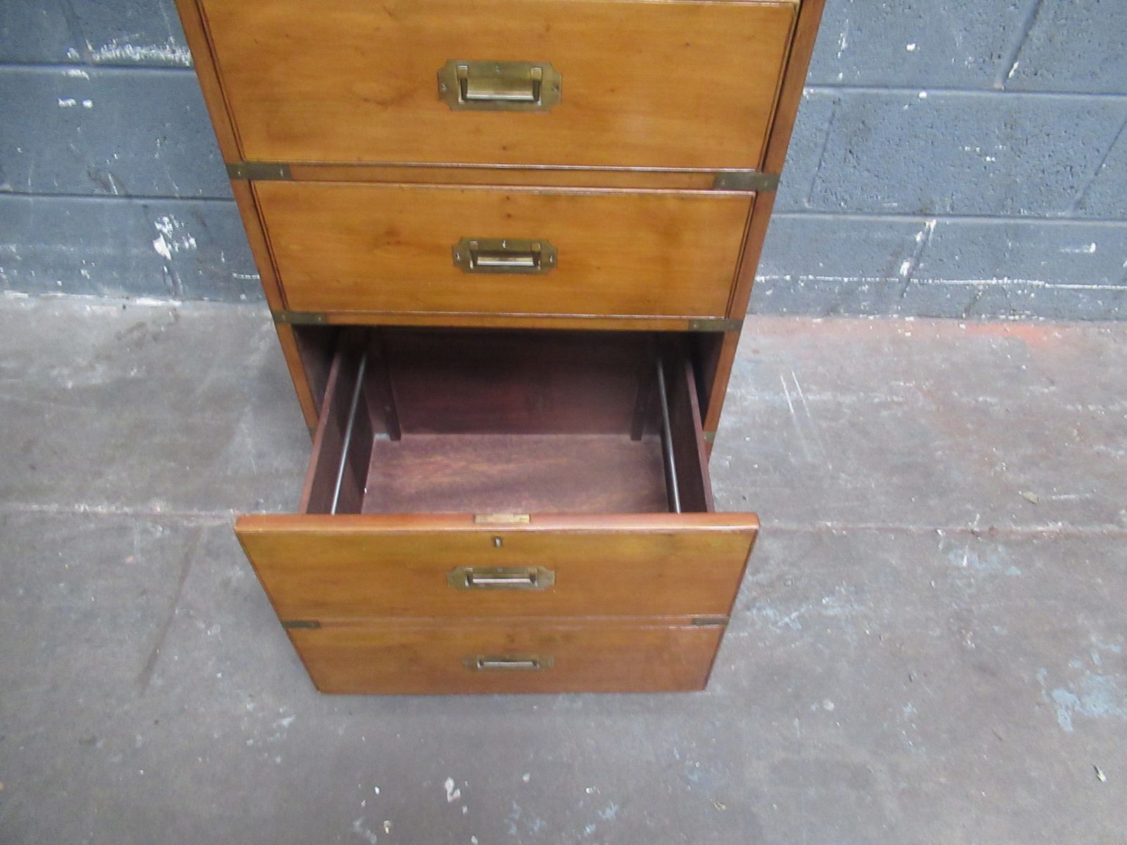 Brass Bound Campaign  Style Chest  Of Drawers   1970s photo buy