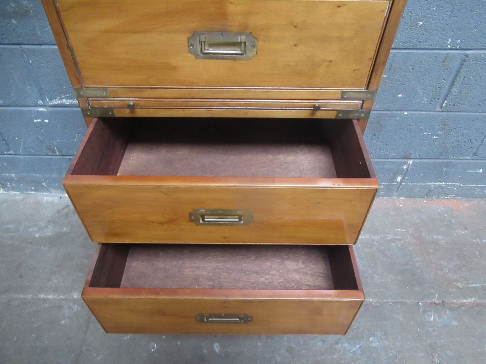 Brass Bound Campaign  Style Chest  Of Drawers   1970s photo vintage