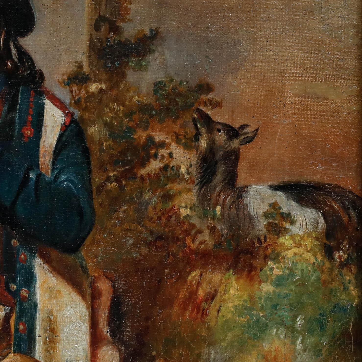 Continental School Late 19th Century Oil Shepherd Playing The Flute photo Art