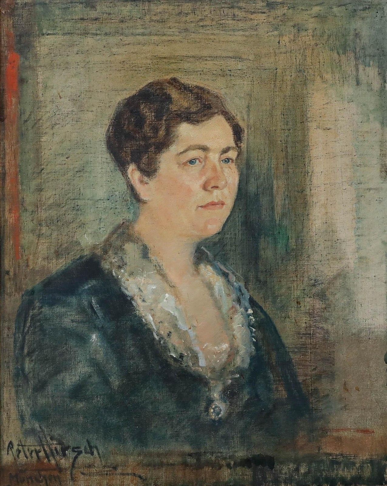 Peter Hirsch (1889 1978) 1927 Oil, Mrs Frau Brandt photo furniture