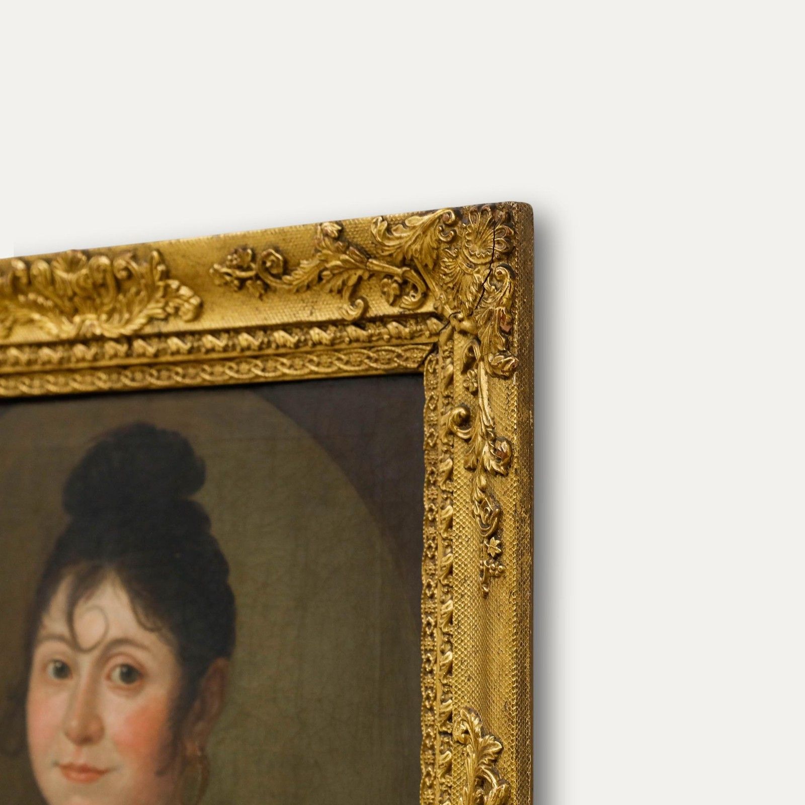 Fine Early 19th Century Oil Lady In A Yellow Shawl photo vinterior