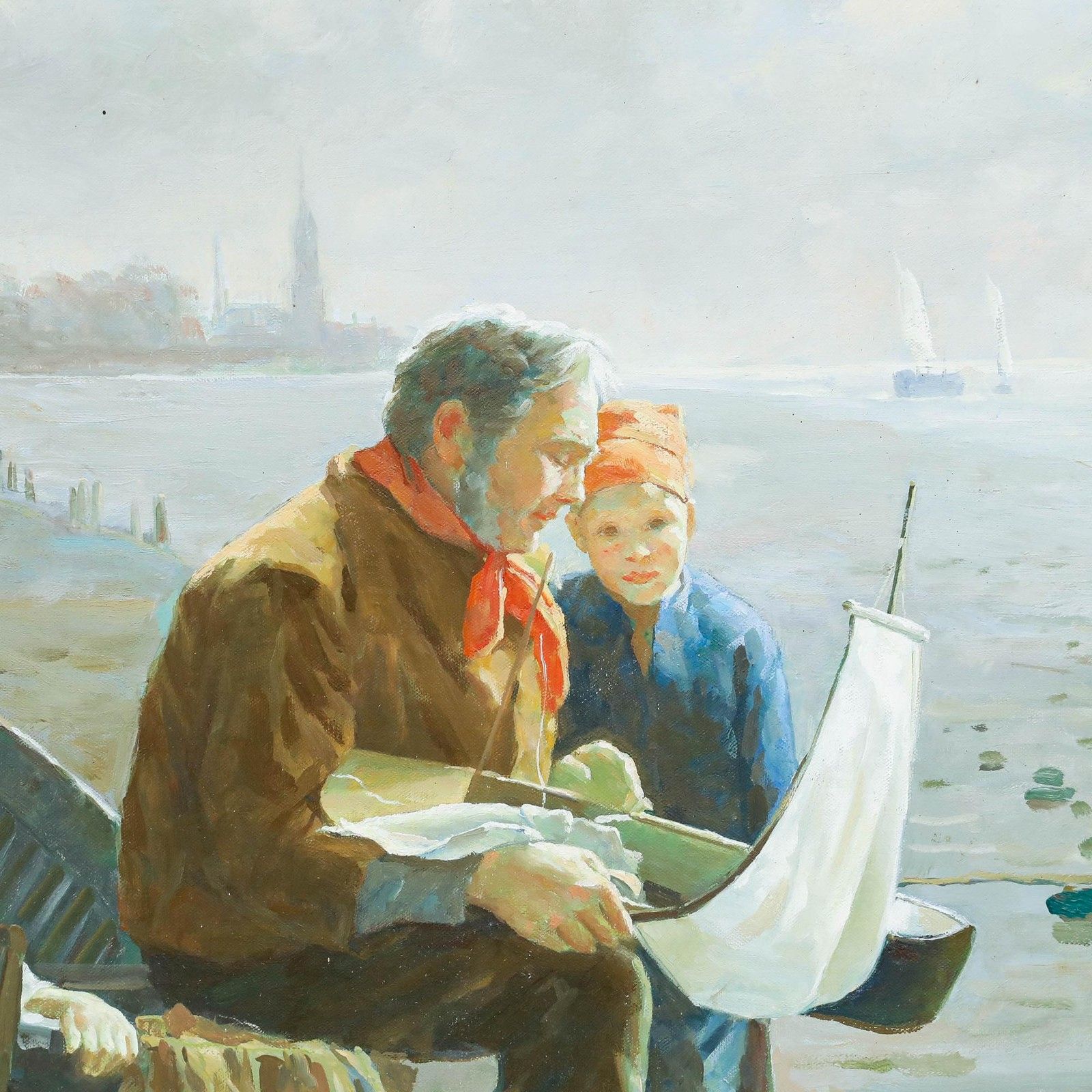 Manner Of Stanhope Forbes  20th Century Oil, Preparing To Sail photo 495.0