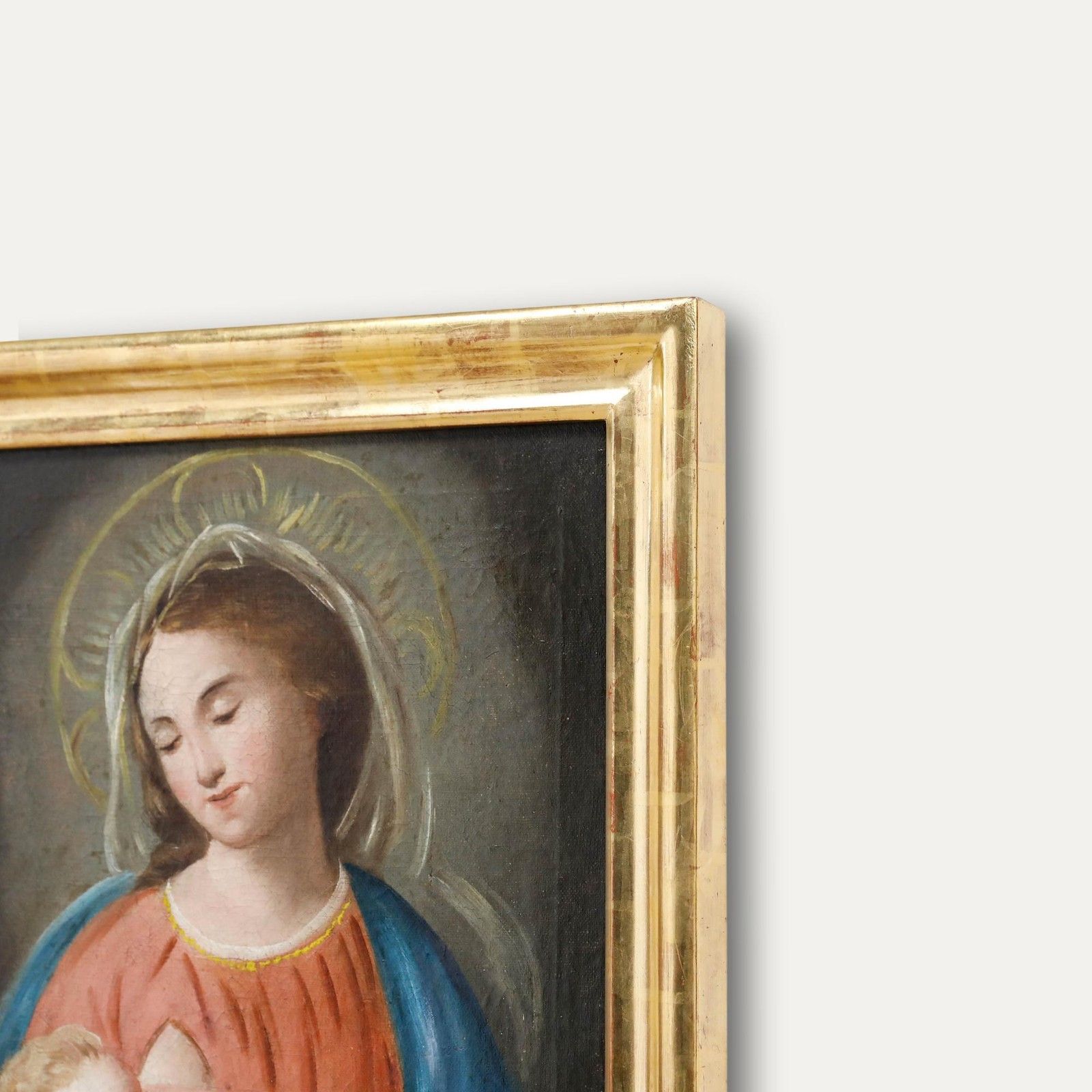 Framed German School Late 19th Century Oil Madonna & Infant Jesus photo 450.0