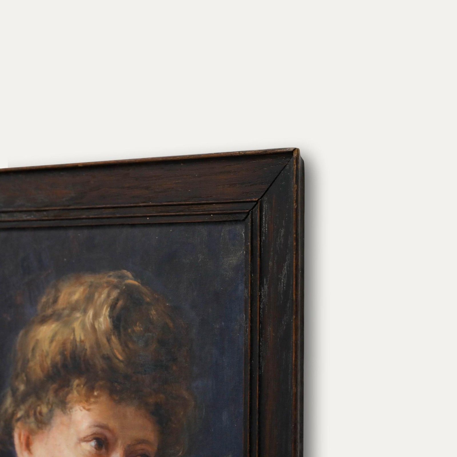 German School Early 20th Century Oil Lady In Navy photo 450.0