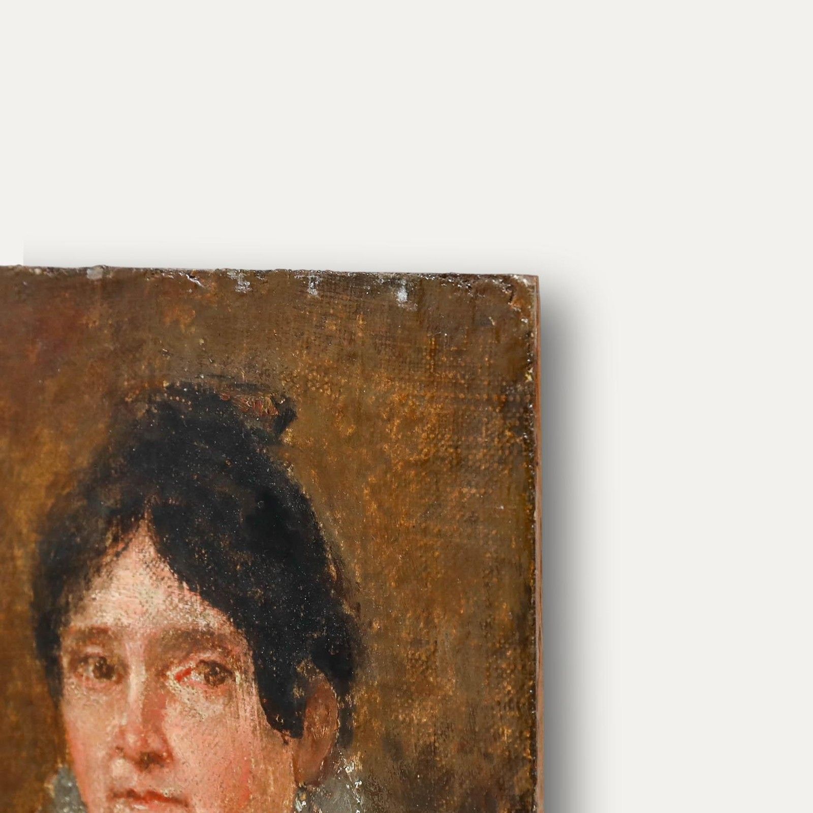 19th Century Oil Lady With The Lace Collar photo Art