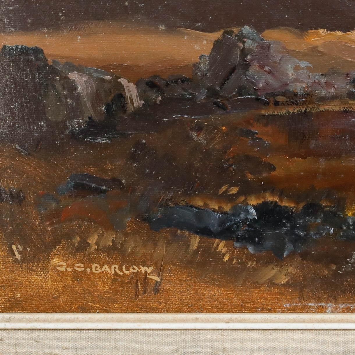 Gordon Clifford Barlow (1913 2005) 1977 Oil, Gathering Peat On Ben Hope photo buy