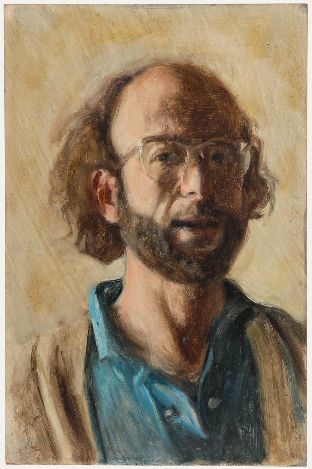 George Weissbort (1928 2013) 20th Century Oil, Self Portrait In Teal