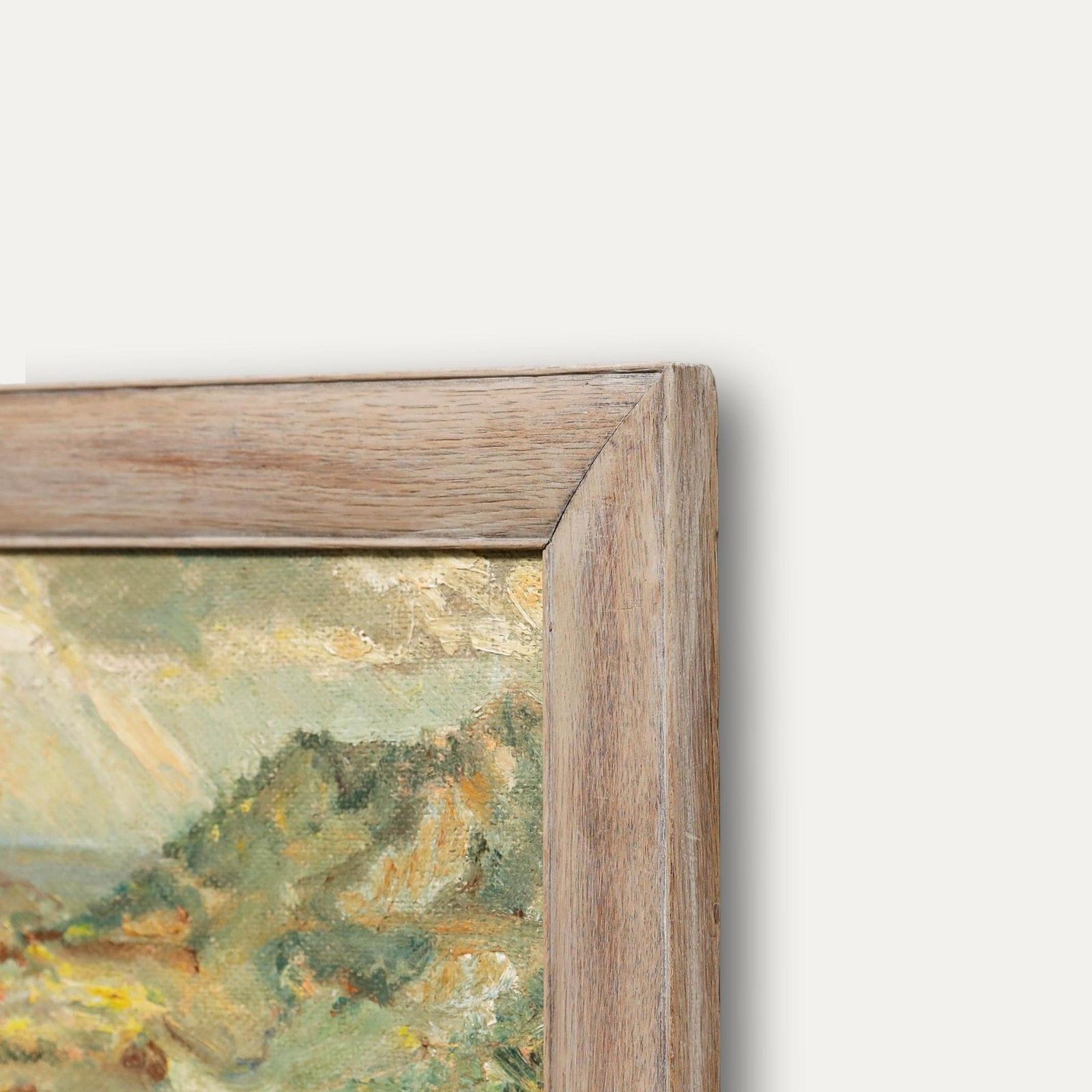 Framed Mid 20th Century Oil Mountain Landscape photo 250.0