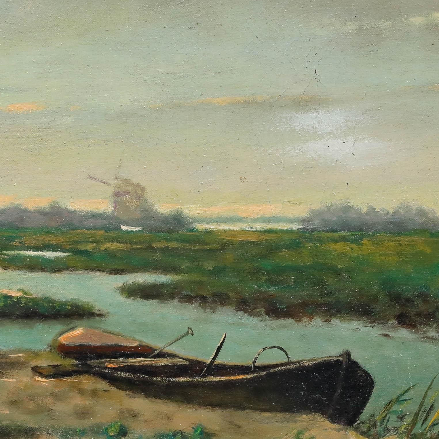 Willem Zwart (1867 1957) Dutch School Mid 20th Century Oil, The Rowing Boat photo 395.0
