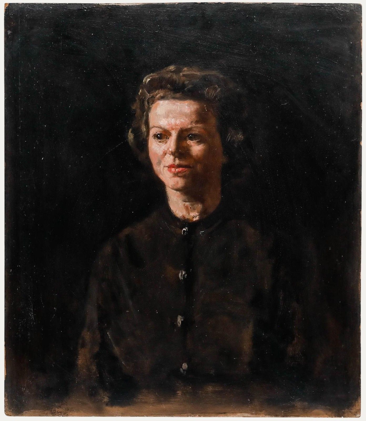 George Weissbort (1928 2013) 20th Century Oil, Lady In The Brown Cardigan
