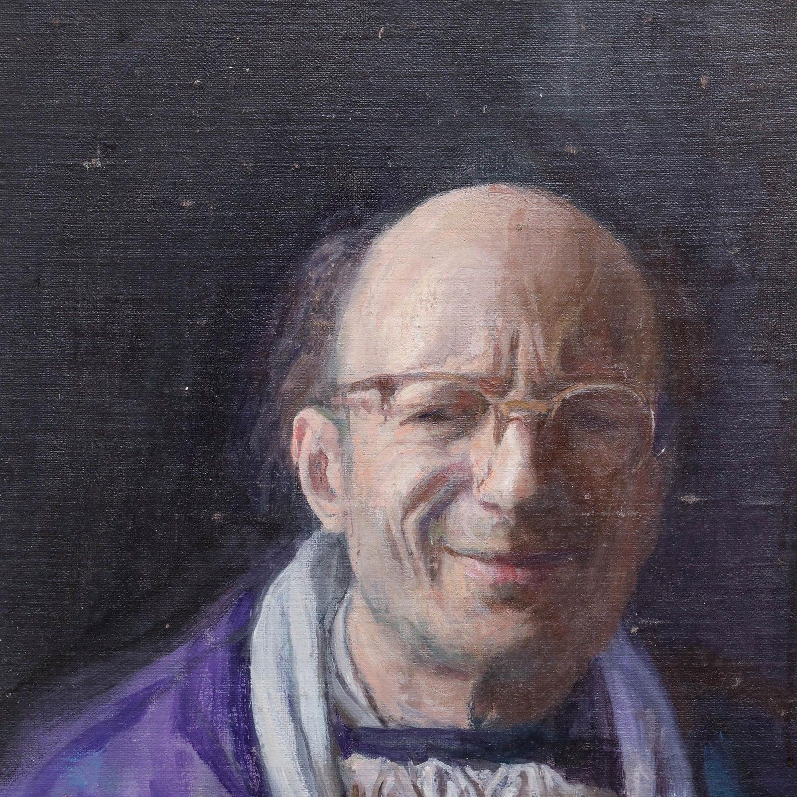 George Weissbort (1928 2013) 20th Century Oil, Smiling Self Portrait photo Art