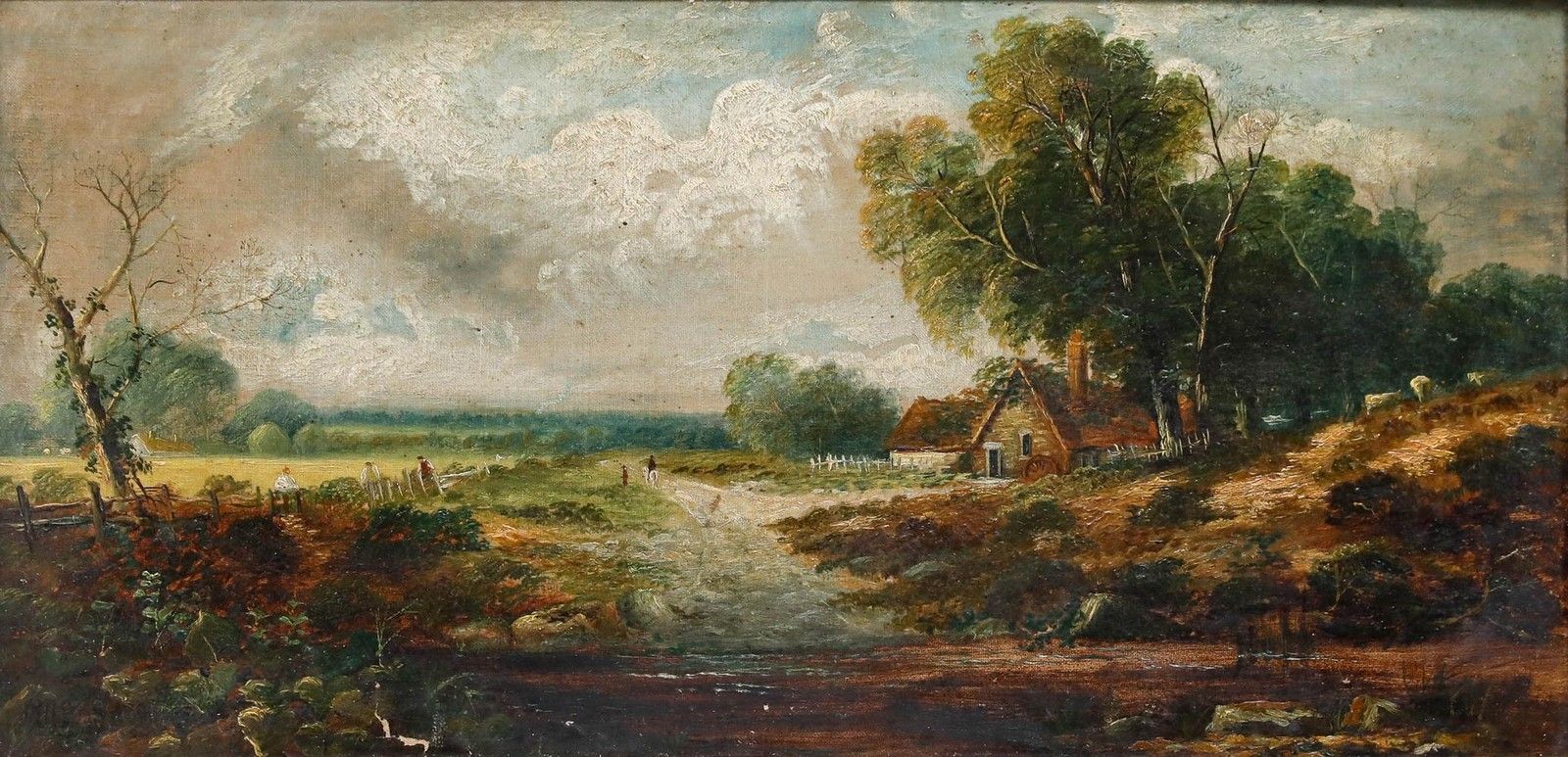 James Mcintyre (Fl.1867 C.1898)  Late 19th Century Oil, The Watermill photo furniture