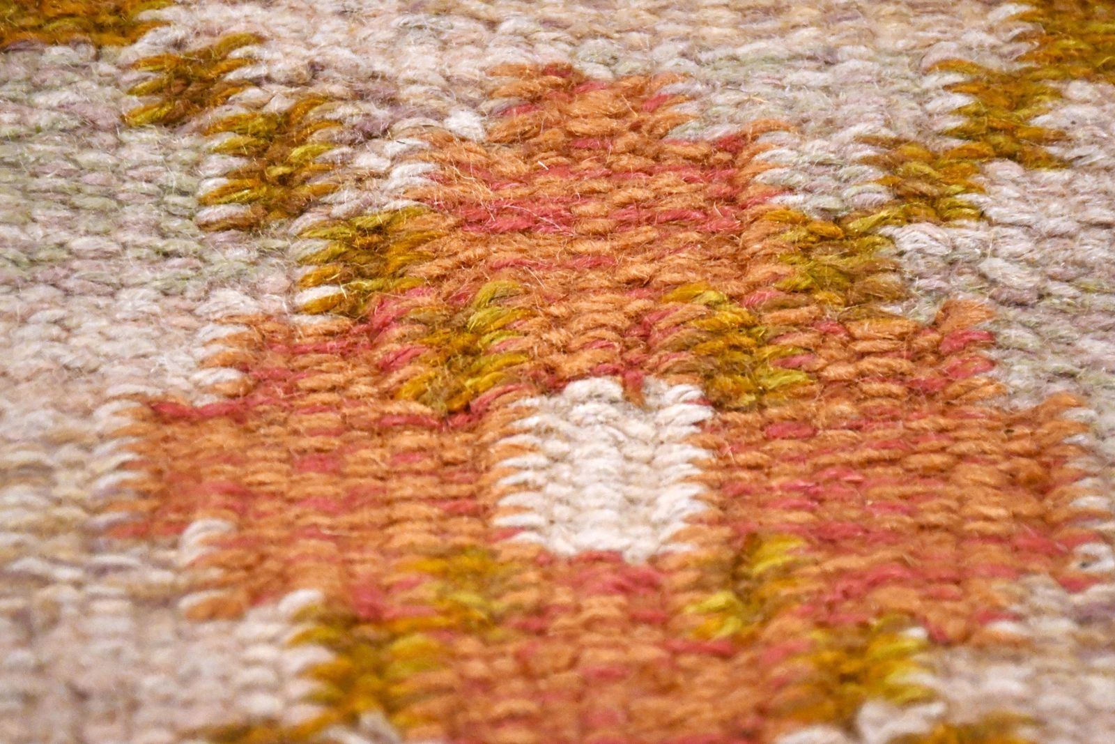 Hand Woven Flatweave Swedish Röllakan Rug By Alice Wallebäck 1950s photo vintage