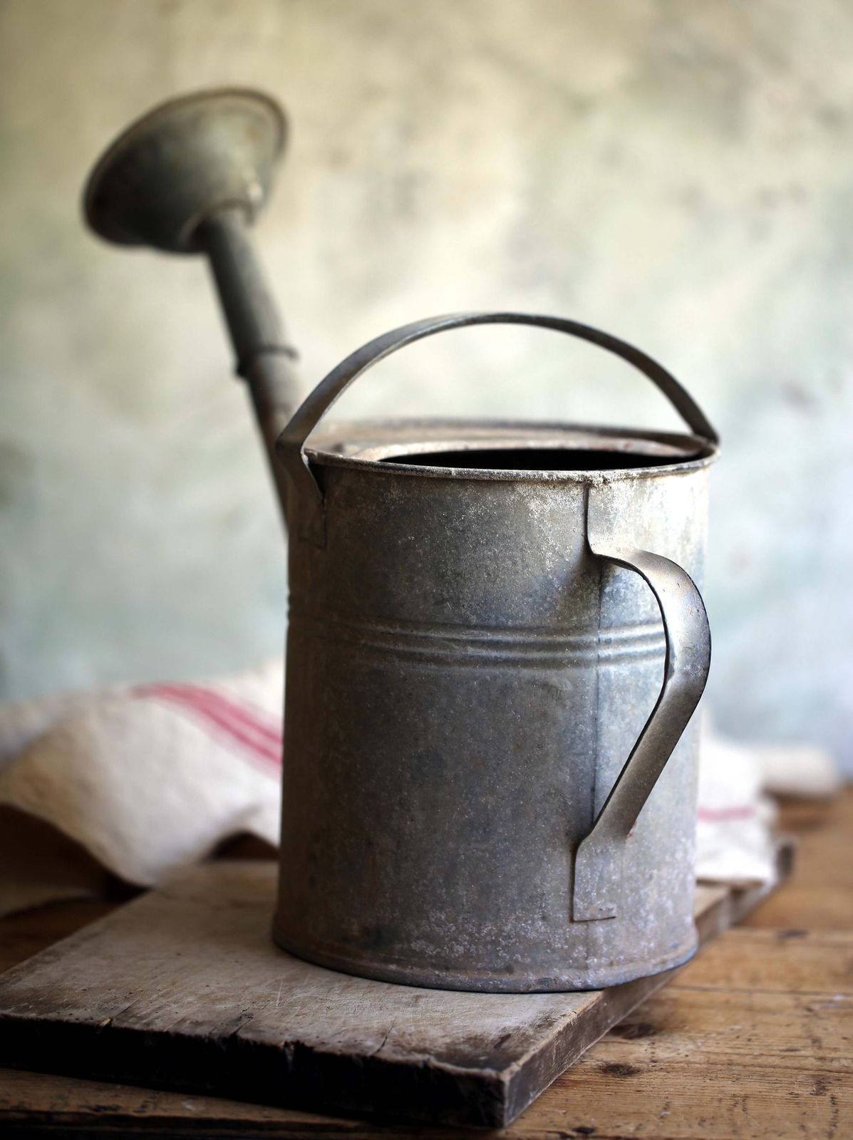 Antique French Zinc Watering Can photo vintage