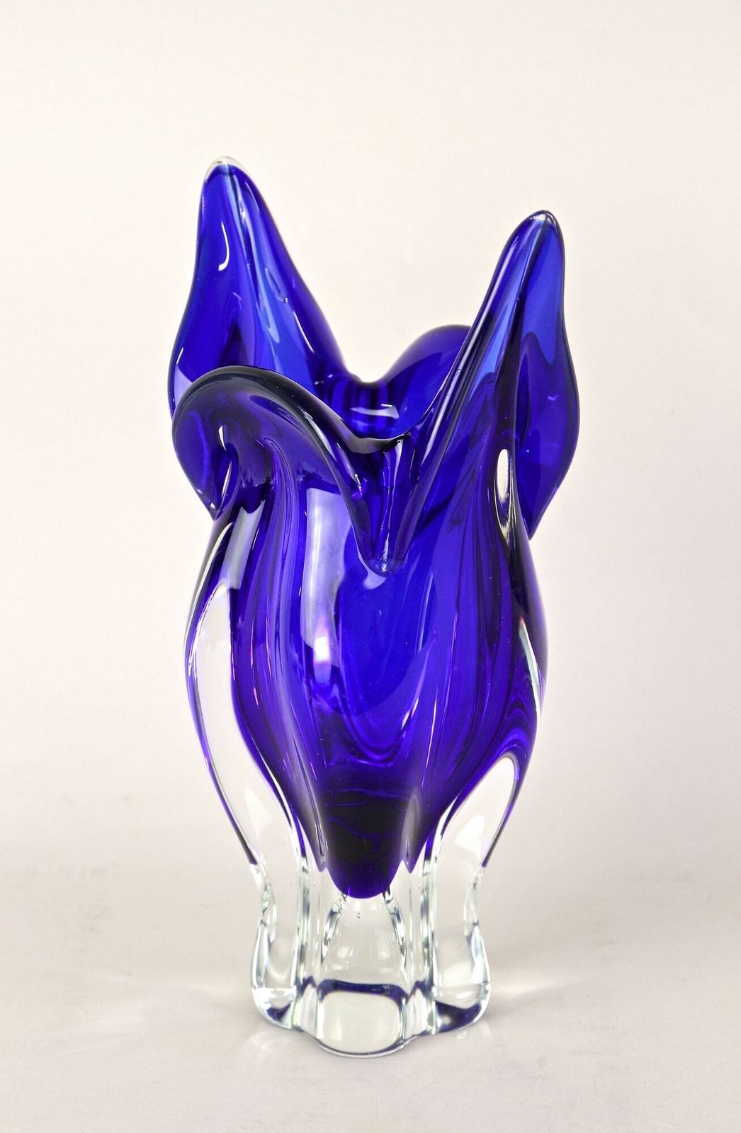 20th Century Dark Blue Murano Glass Vase, Sommerso Murano, Italy Ca. 1960/70 photo Home Decor