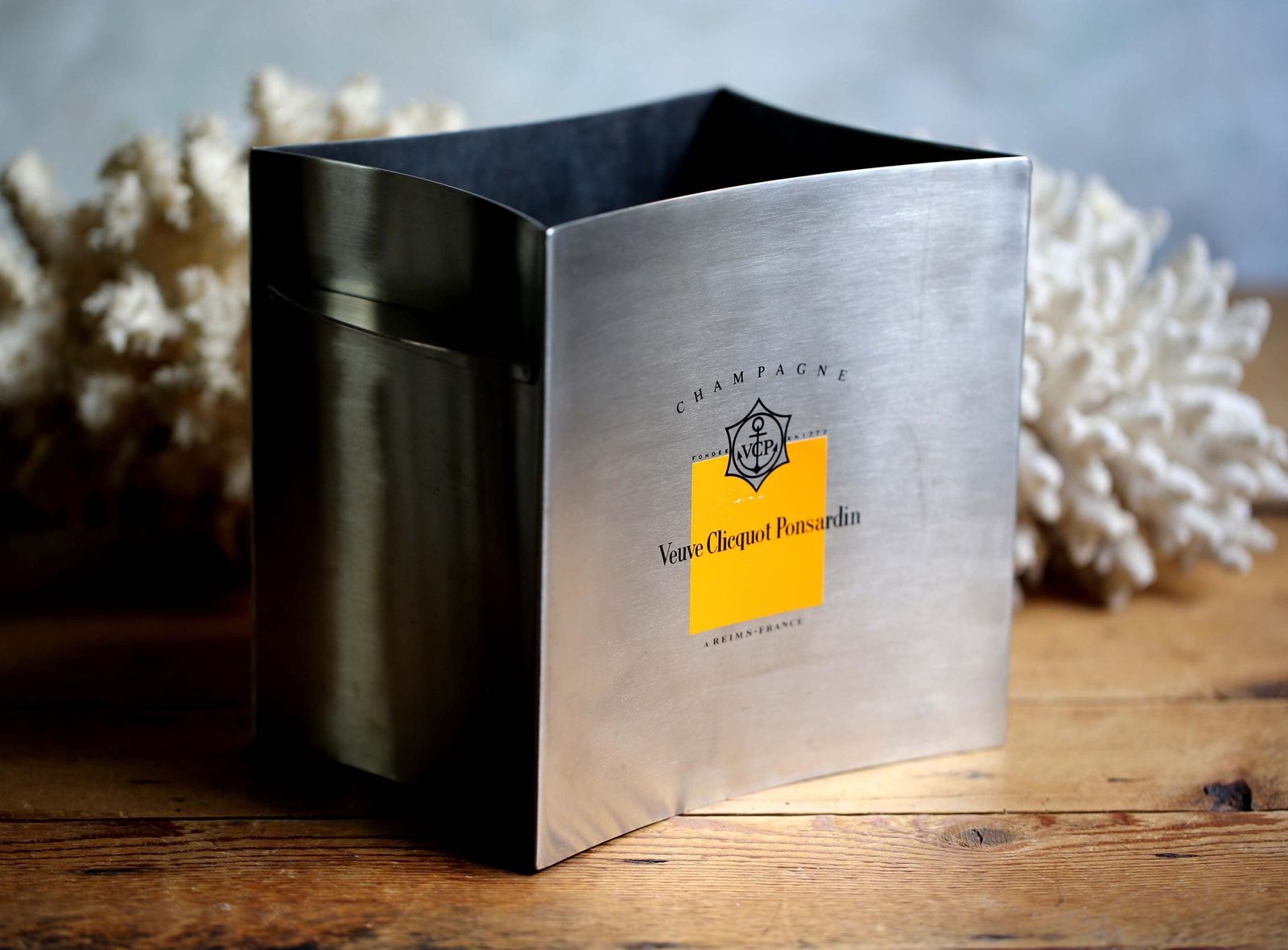 Vintage Veuve Clicquot Champagne Ice Bucket Stainless Steel Wine Cooler Ponsardin Barware photo vintage