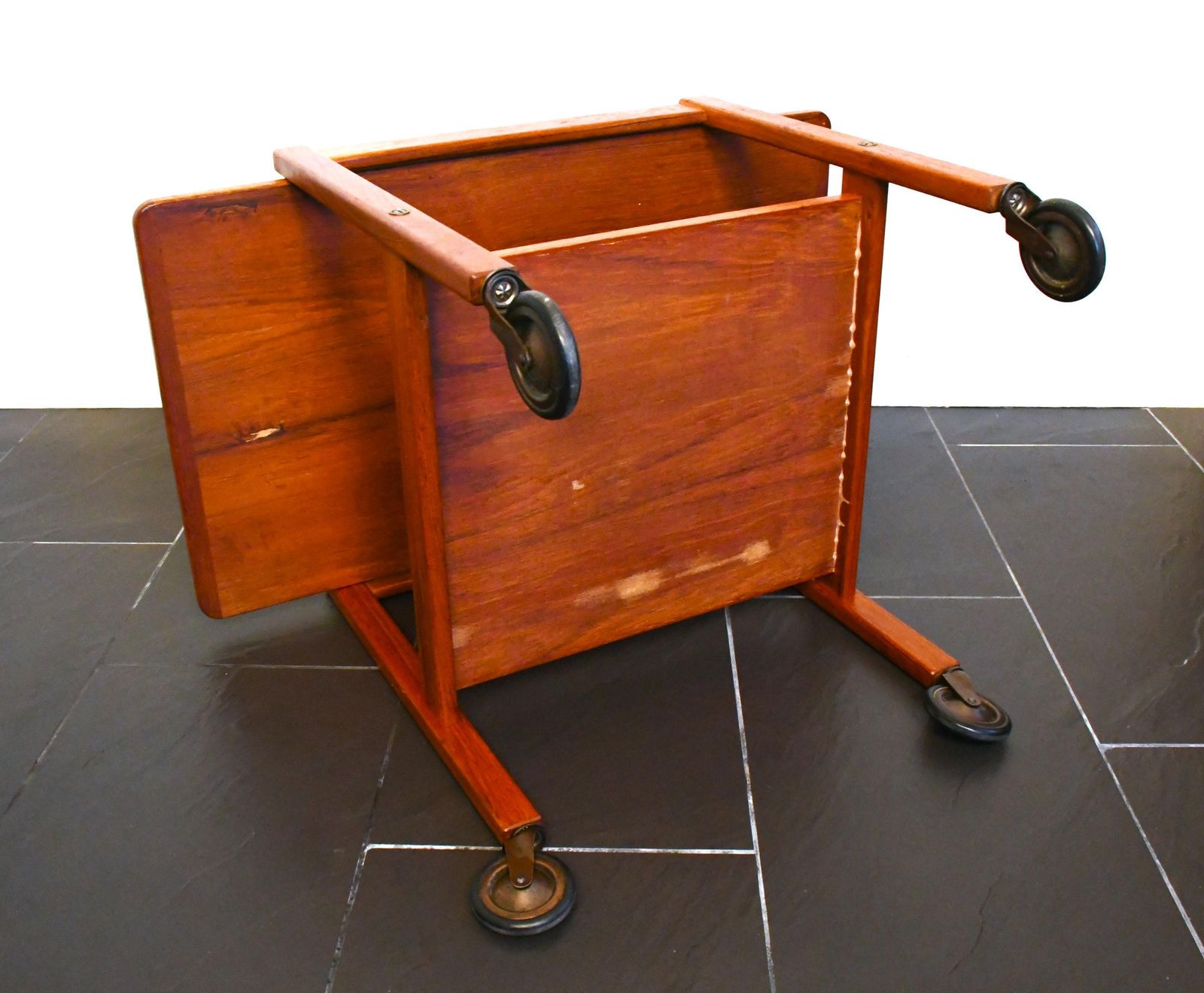 Swedish Rulle Teak Serving Cart By Källemo 1960s photo vintage