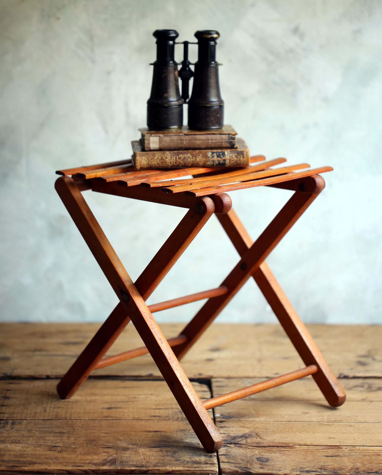 Folding Table Antique Wooden French Camping Stool Fishing Slatted Artists Seat Campaign Furniture photo 136.0