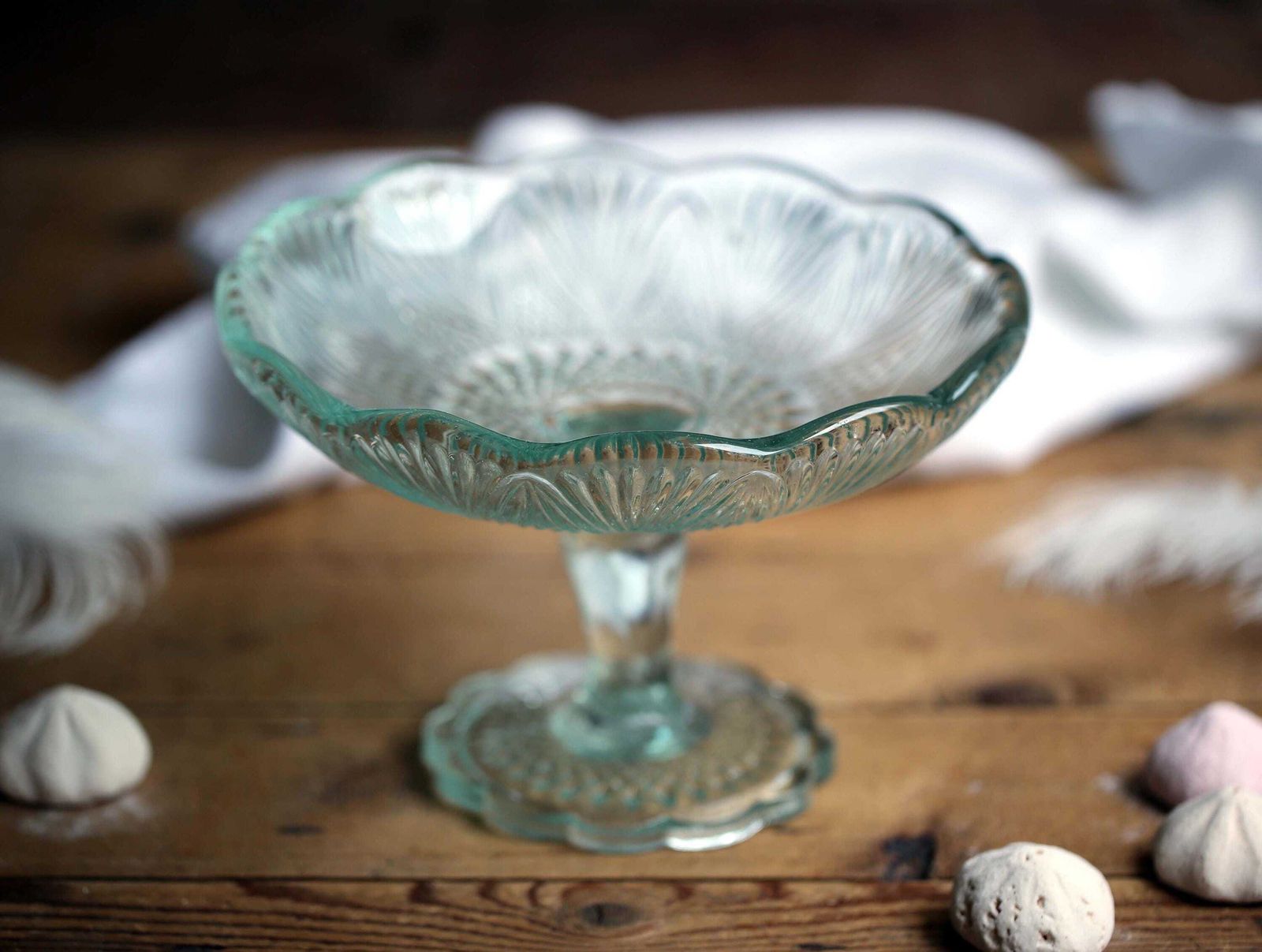 Antique French Pressed Glass Pedestal Bonbon Bowl Candy Stand Compote photo buy