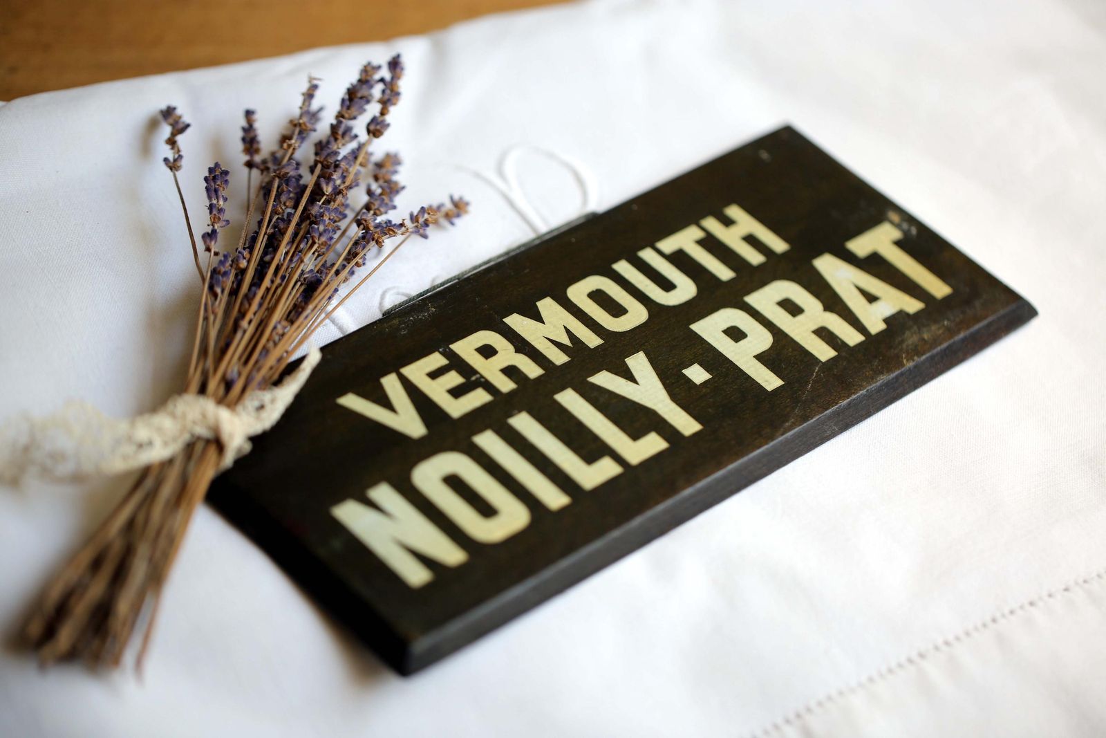 Antique French Advertising Sign Blue Vermouth Noilly Prat Plaque Wooden Bar Sign Panel photo 50.0