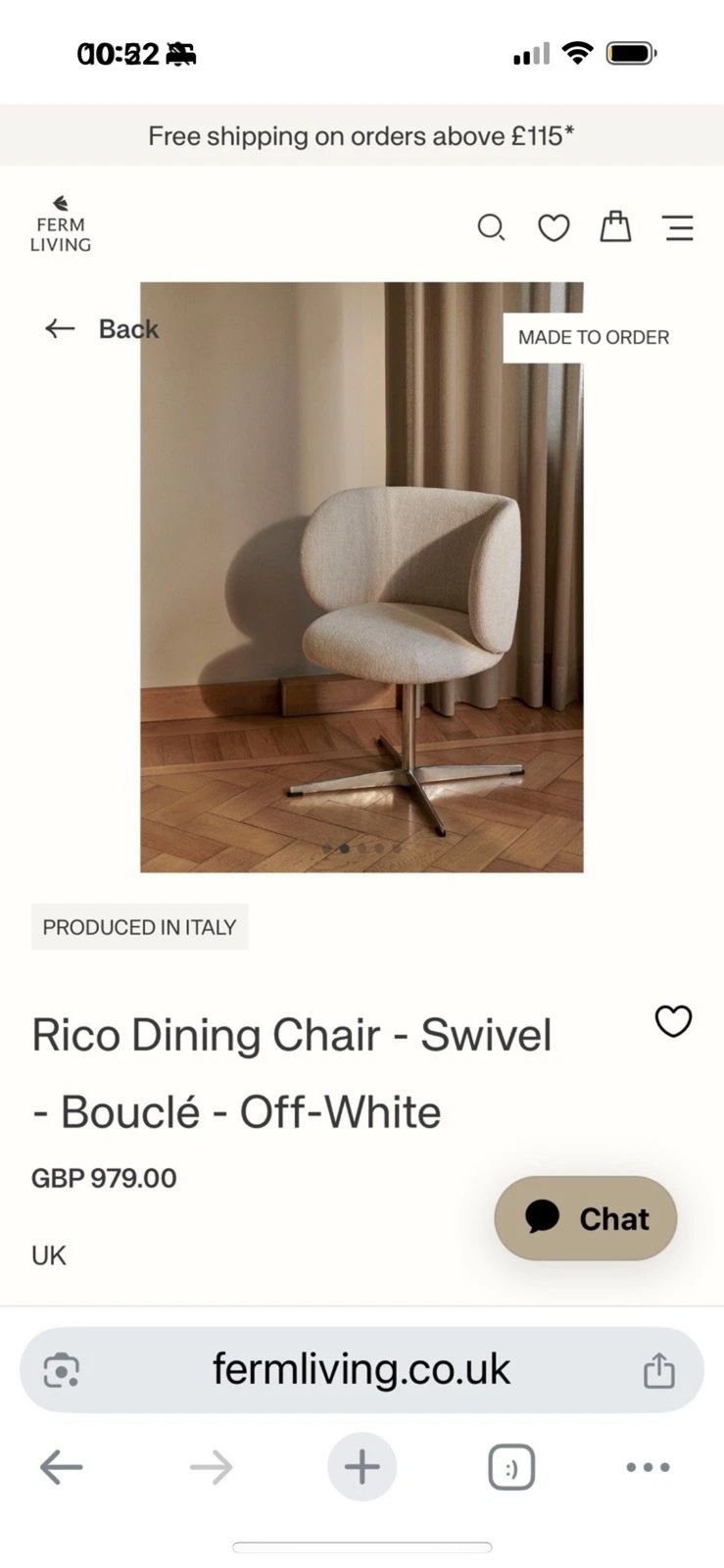 Ferm Living Rico Swivel Chairs Set Of 4   Off White   Bouclé   Rrp £3916 photo Furniture