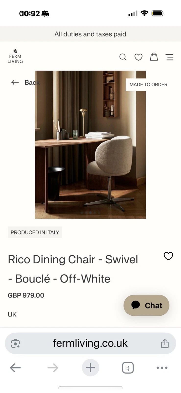 Ferm Living Rico Swivel Chairs Set Of 4   Off White   Bouclé   Rrp £3916 photo 1600.0