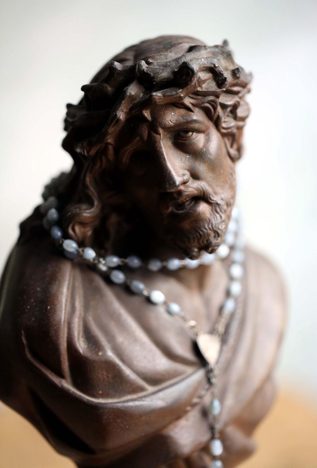 Antique Bust Jesus Christ Religious Altar Church Statue Ecce Homo Behold The Man photo for sale