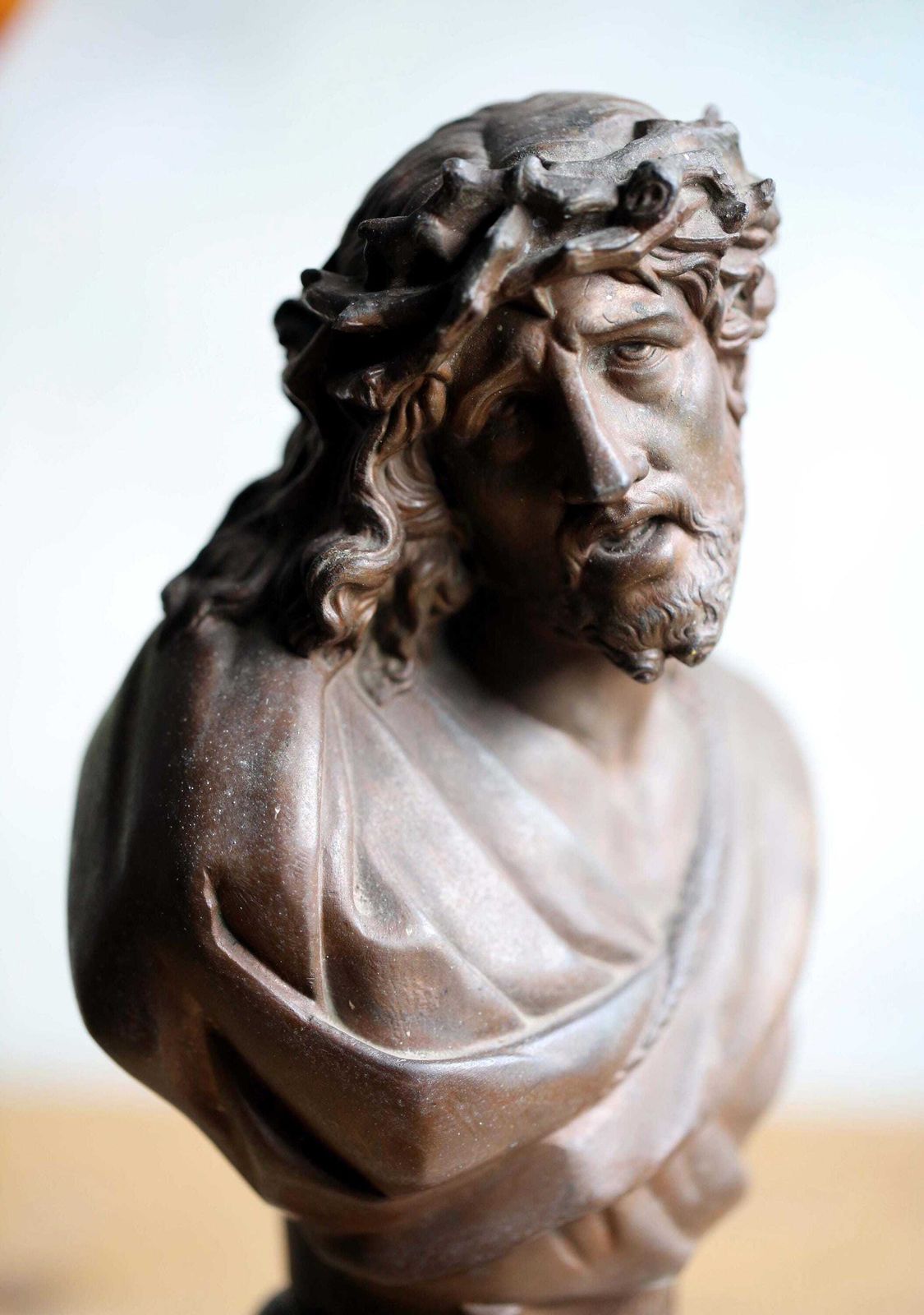 Antique Bust Jesus Christ Religious Altar Church Statue Ecce Homo Behold The Man photo 125.0