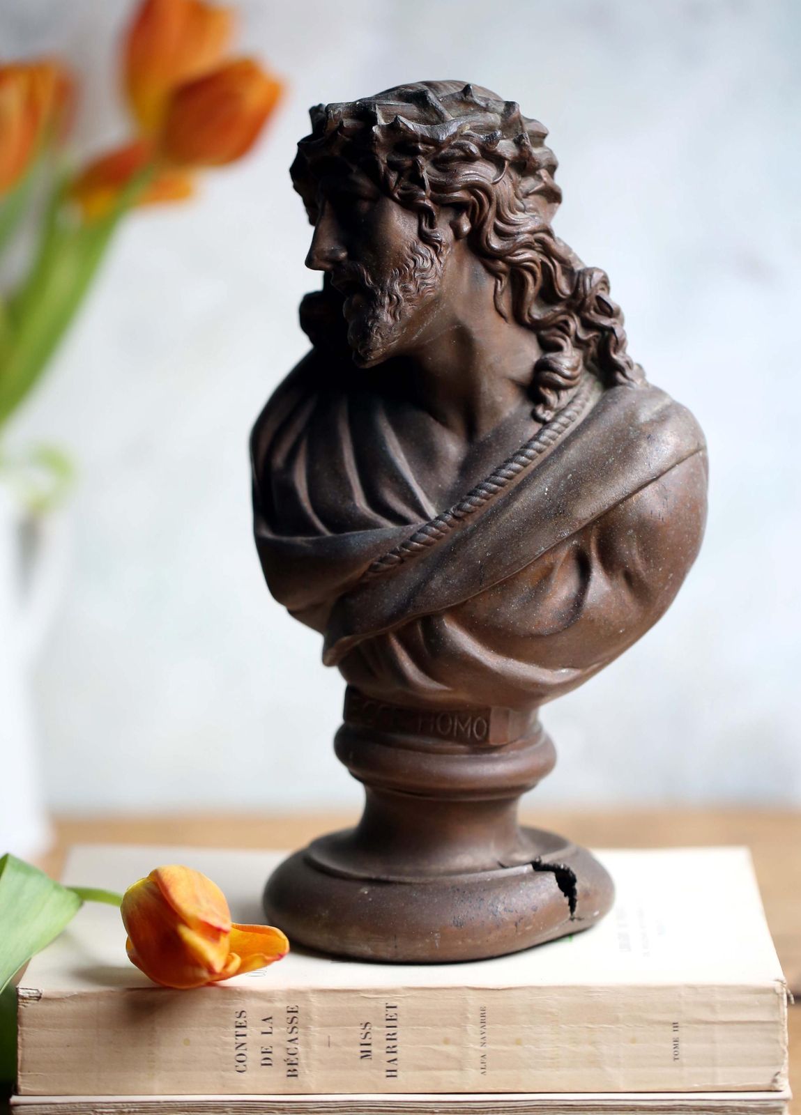 Antique Bust Jesus Christ Religious Altar Church Statue Ecce Homo Behold The Man photo buy
