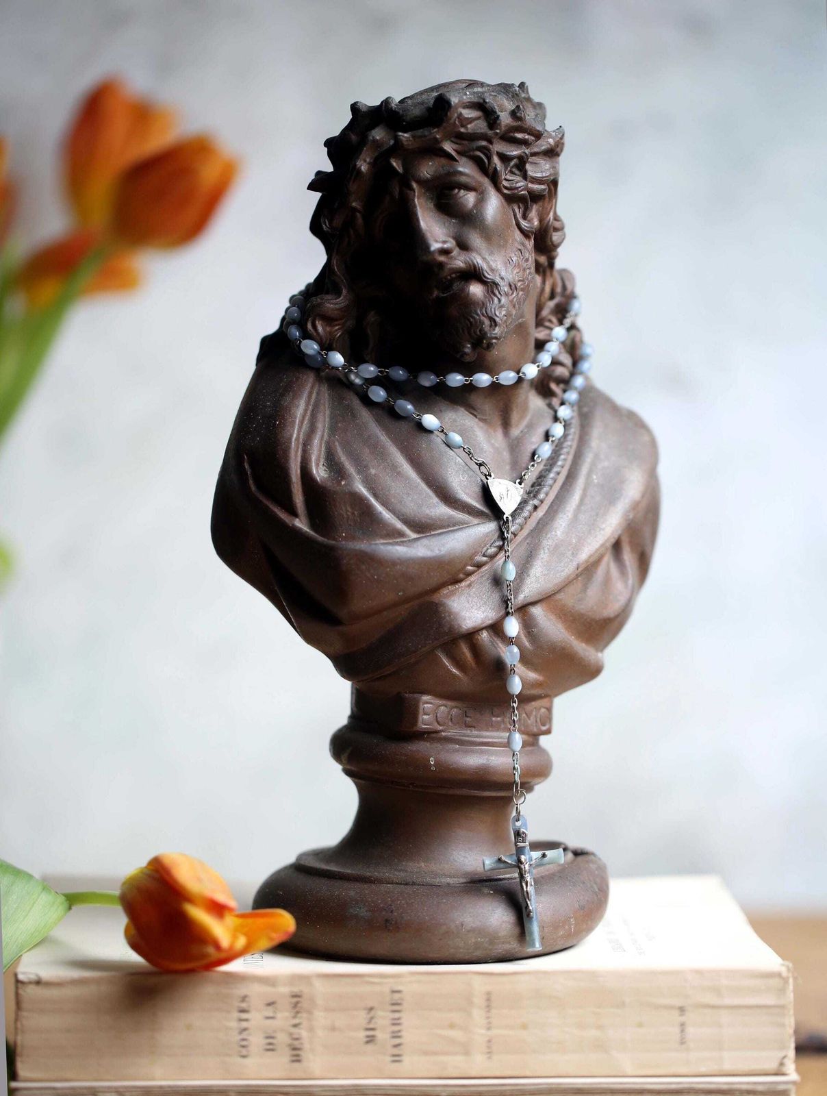 photo furniture Antique Bust Jesus Christ Religious Altar Church Statue Ecce Homo Behold The Man