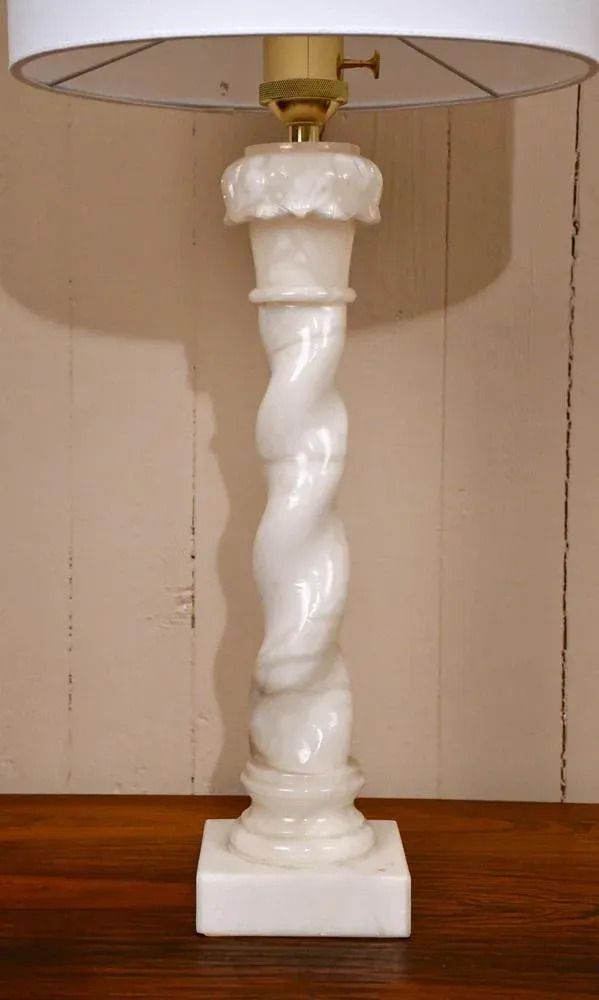 Large Swedish White Alabaster Table Lamps By Nordic Company, From Nordiska Kompaniet, Set Of 2 photo Lighting