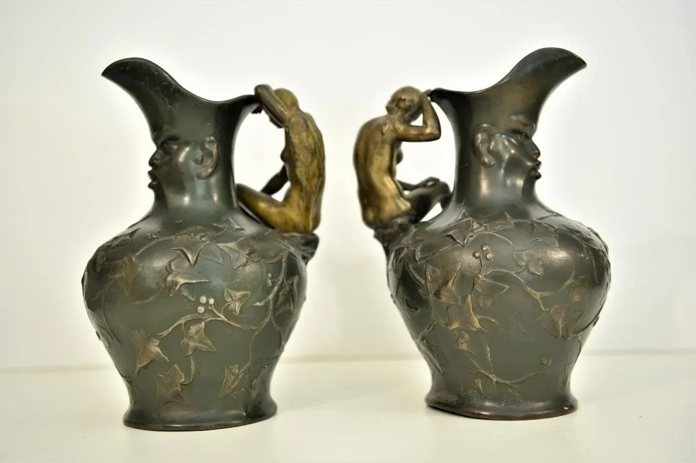 Art Nouveau Pitchers From Charles Théodore Perron, 1900s, Set Of 2 photo vinterior