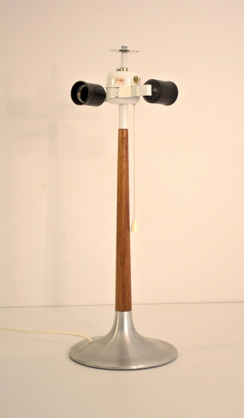 Large Teak And Brushed Aluminium Table Lamp By Svend Aage Holm Sörensen For Asea, 1950s photo buy