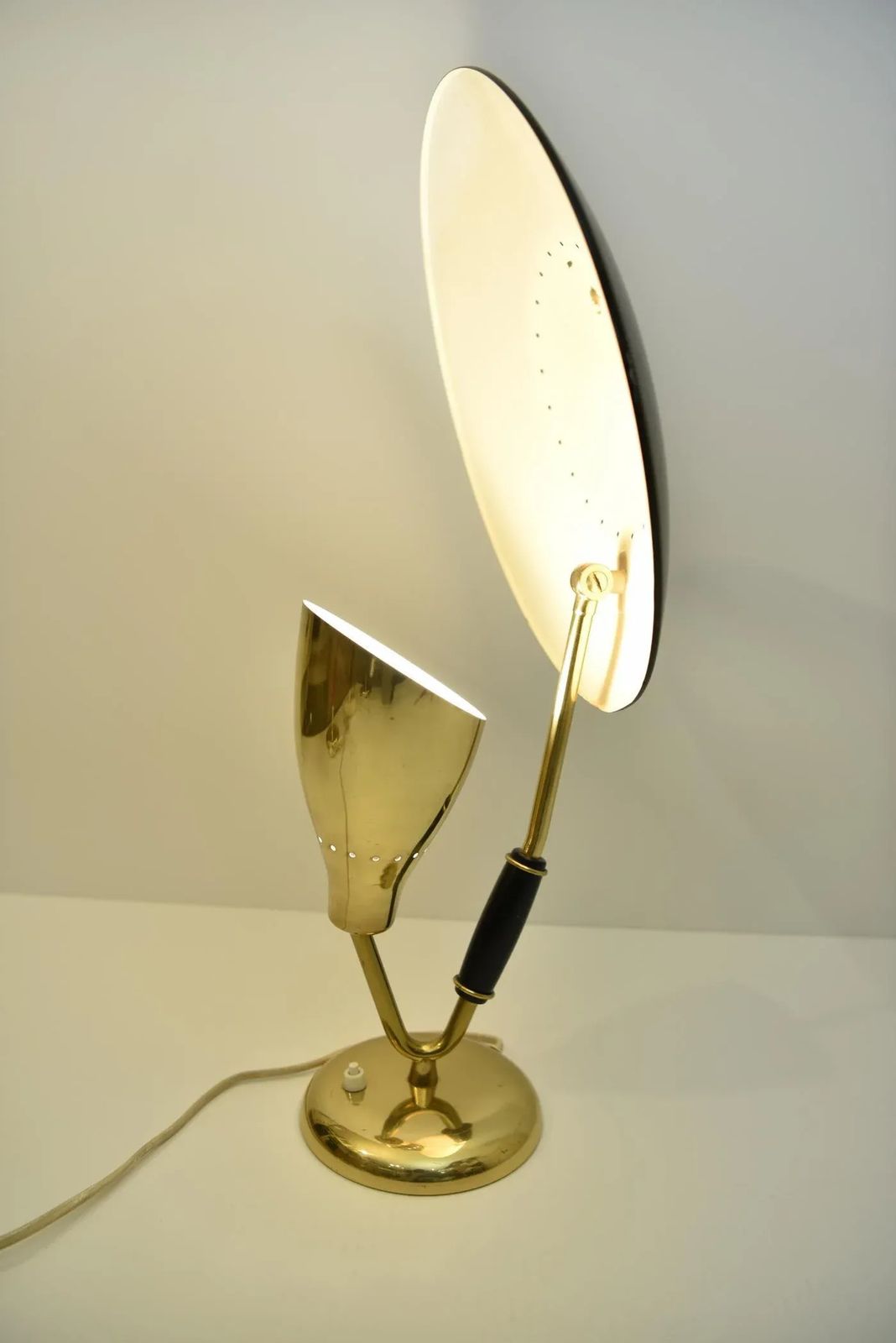 Danish Brass And Steel Table Lamp By Svend Aage Holm Sörensen For Holm Sørensen & Co, 1950s