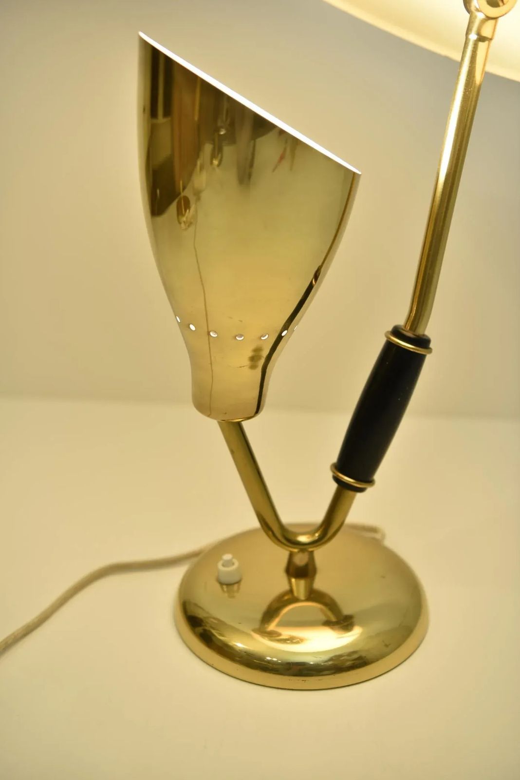 Danish Brass And Steel Table Lamp By Svend Aage Holm Sörensen For Holm Sørensen & Co, 1950s photo furniture