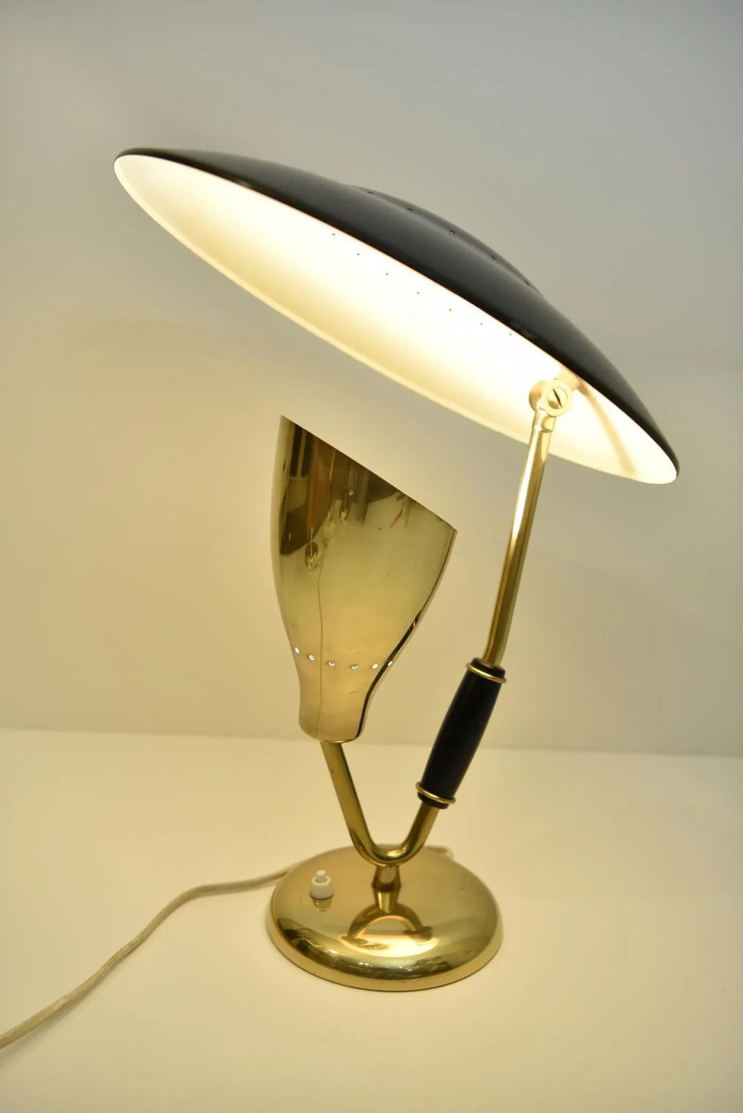 Danish Brass And Steel Table Lamp By Svend Aage Holm Sörensen For Holm Sørensen & Co, 1950s photo for sale