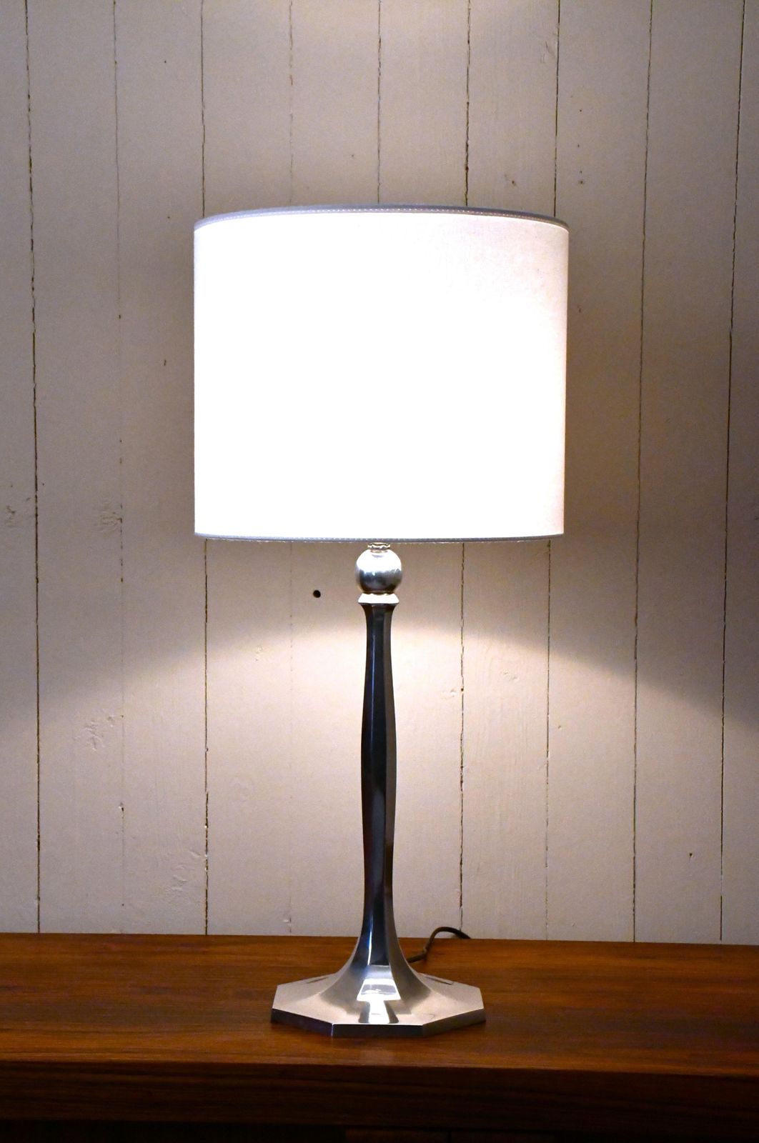 Swedish Silverplate Table Lamp From Herman Bergmans Konstgjuteri, 1920s photo Lighting