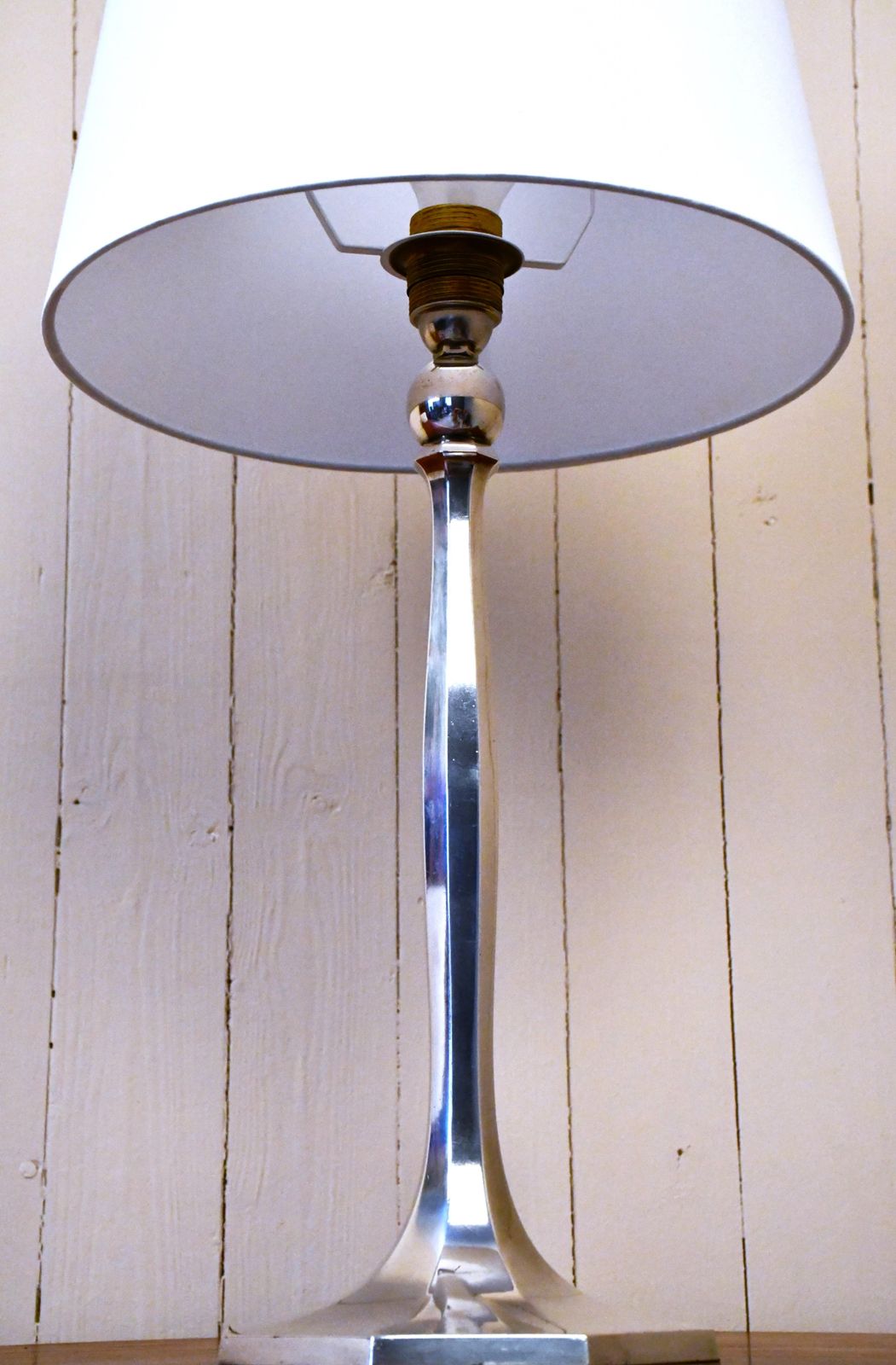 Swedish Silverplate Table Lamp From Herman Bergmans Konstgjuteri, 1920s photo vinterior