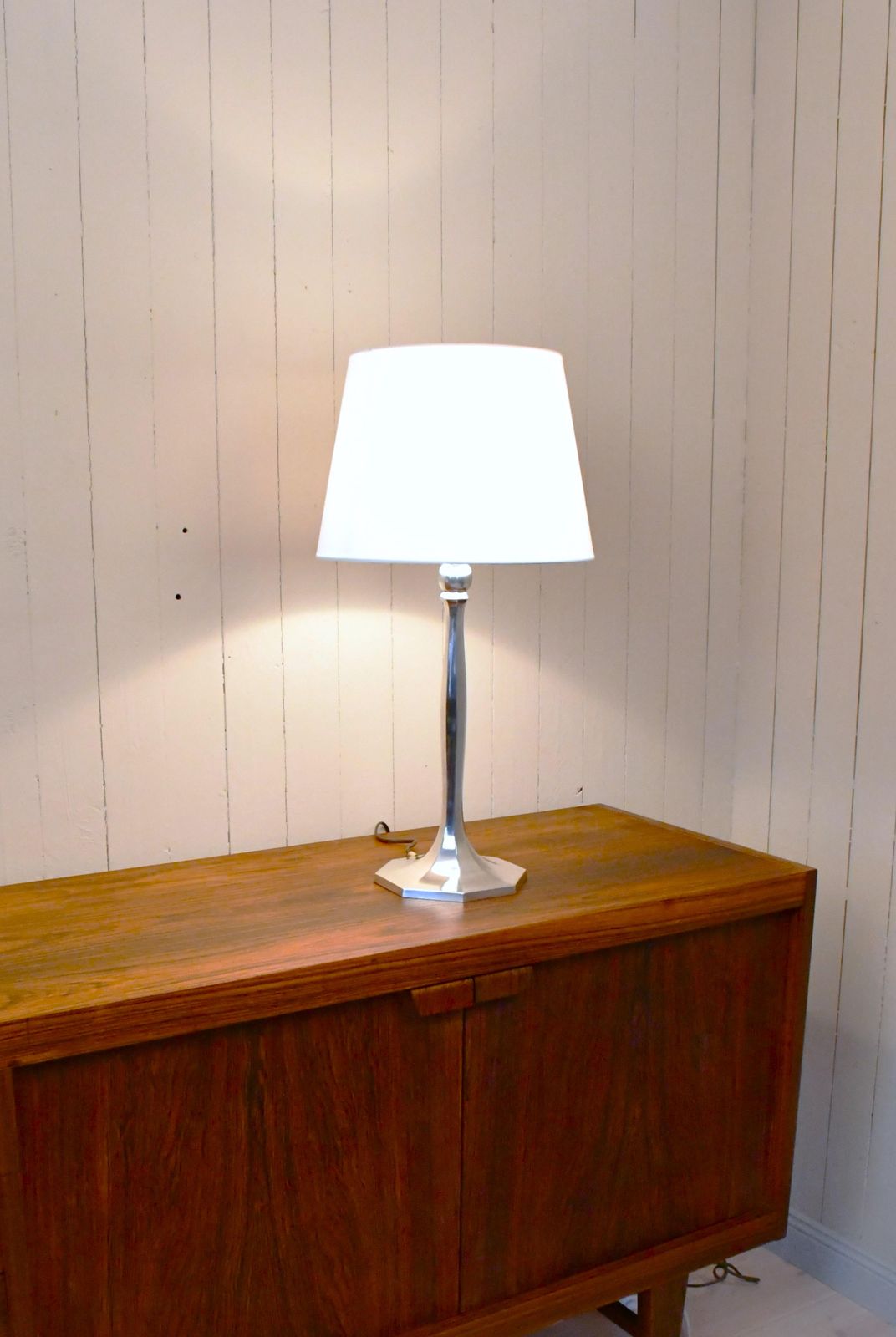 Swedish Silverplate Table Lamp From Herman Bergmans Konstgjuteri, 1920s photo vintage