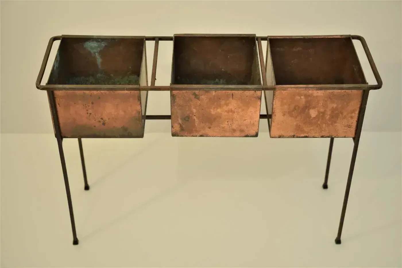Swedish Copper And Wrought Iron Flower Planter By Hans Agne Jakobsson, 1950s photo Garden Decor