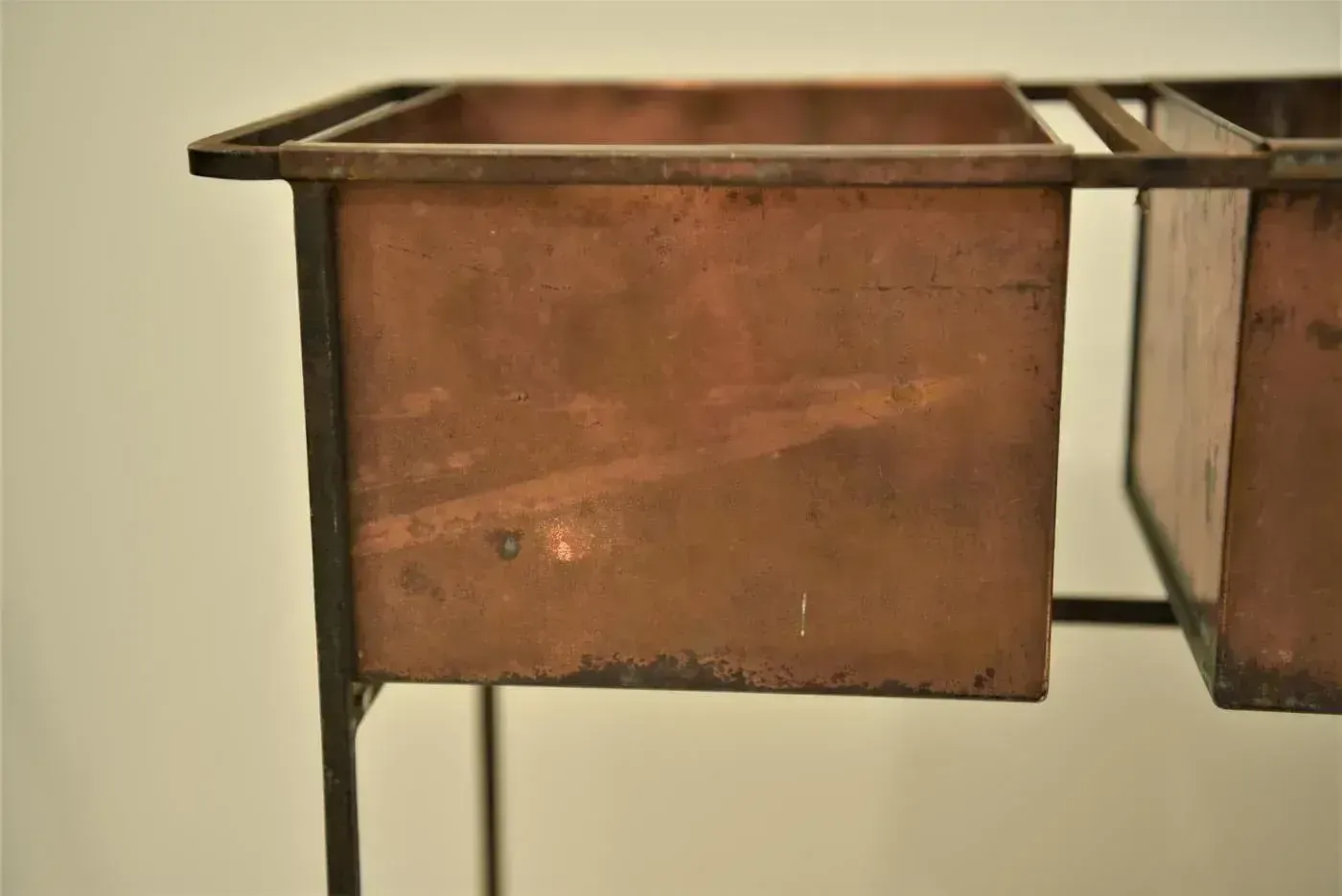 Swedish Copper And Wrought Iron Flower Planter By Hans Agne Jakobsson, 1950s photo vintage