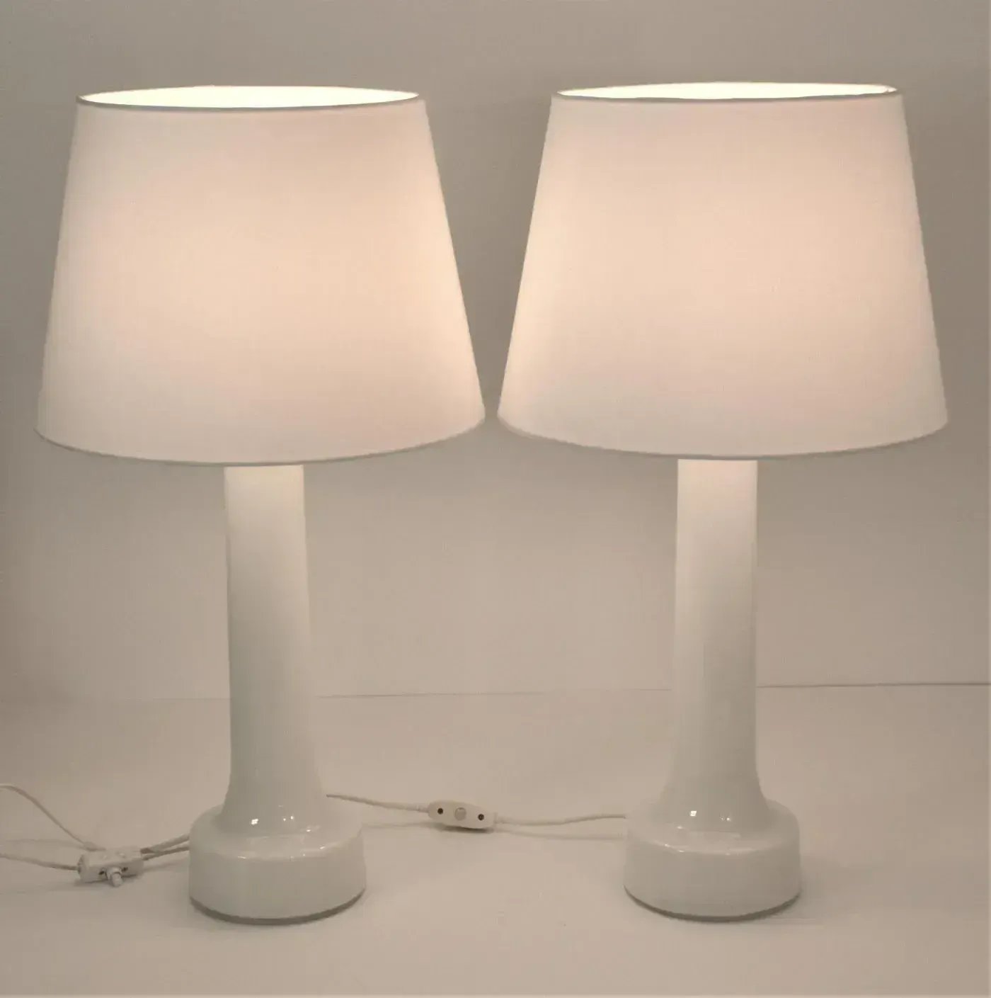 Large Art Glass Table Lamps By Bergboms, Sweden, 1960s, Set Of 2 photo Lighting