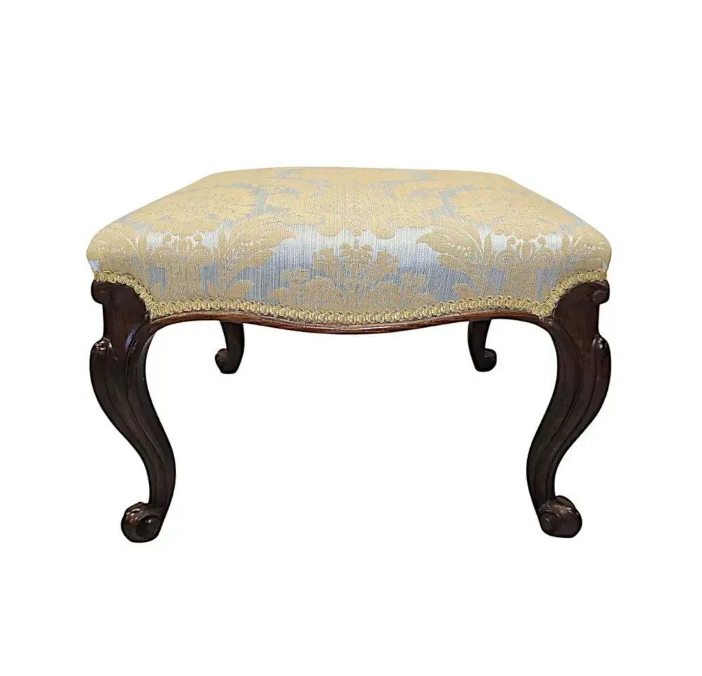 A Stunning Fully Restored 19th Century Cabriole Leg Foot Stool photo Furniture