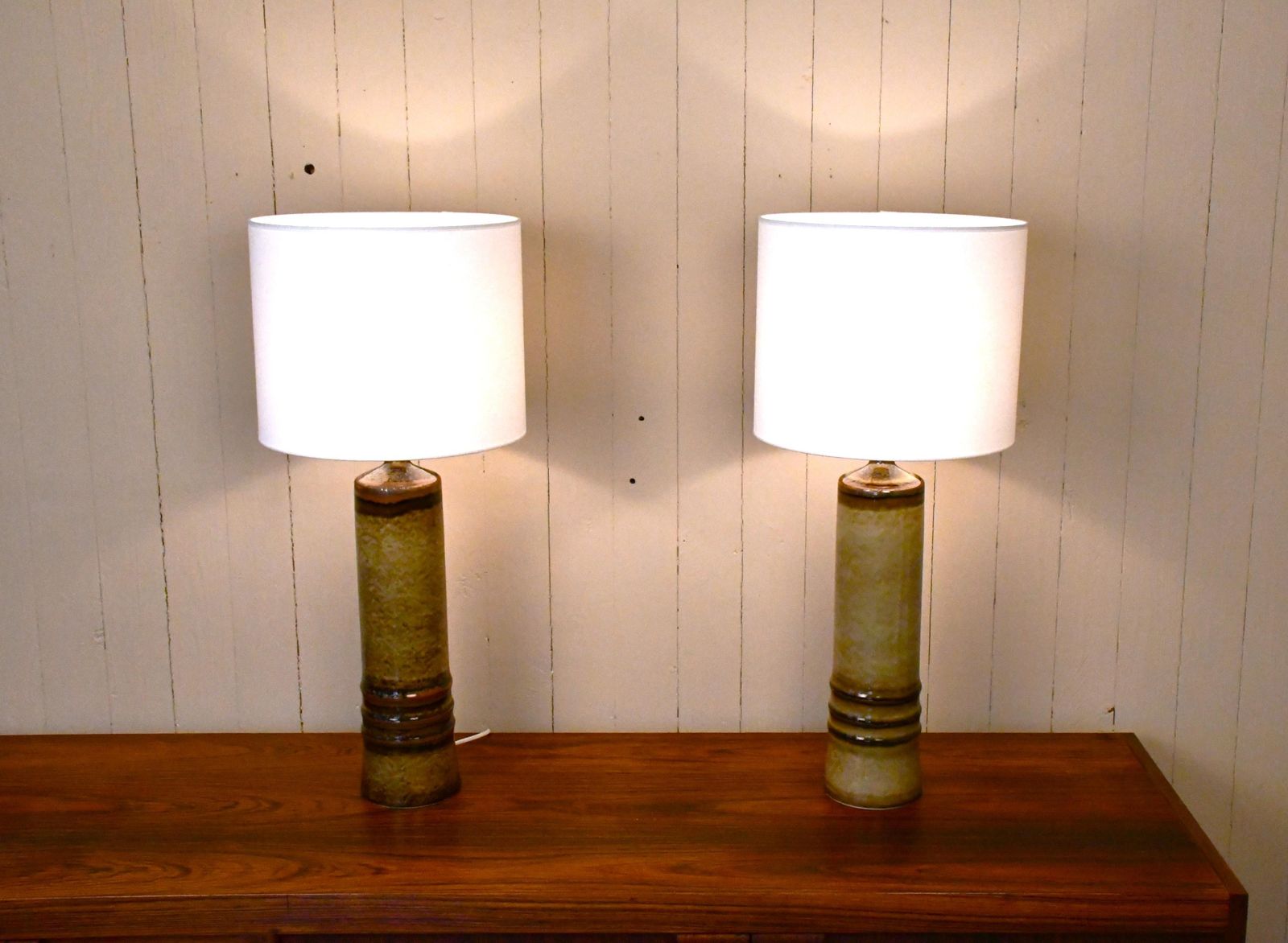 Large Swedish Porcelain Table Lamps By Olle Alberius For Rörstrand, 1960s, Set Of 2 photo vintage