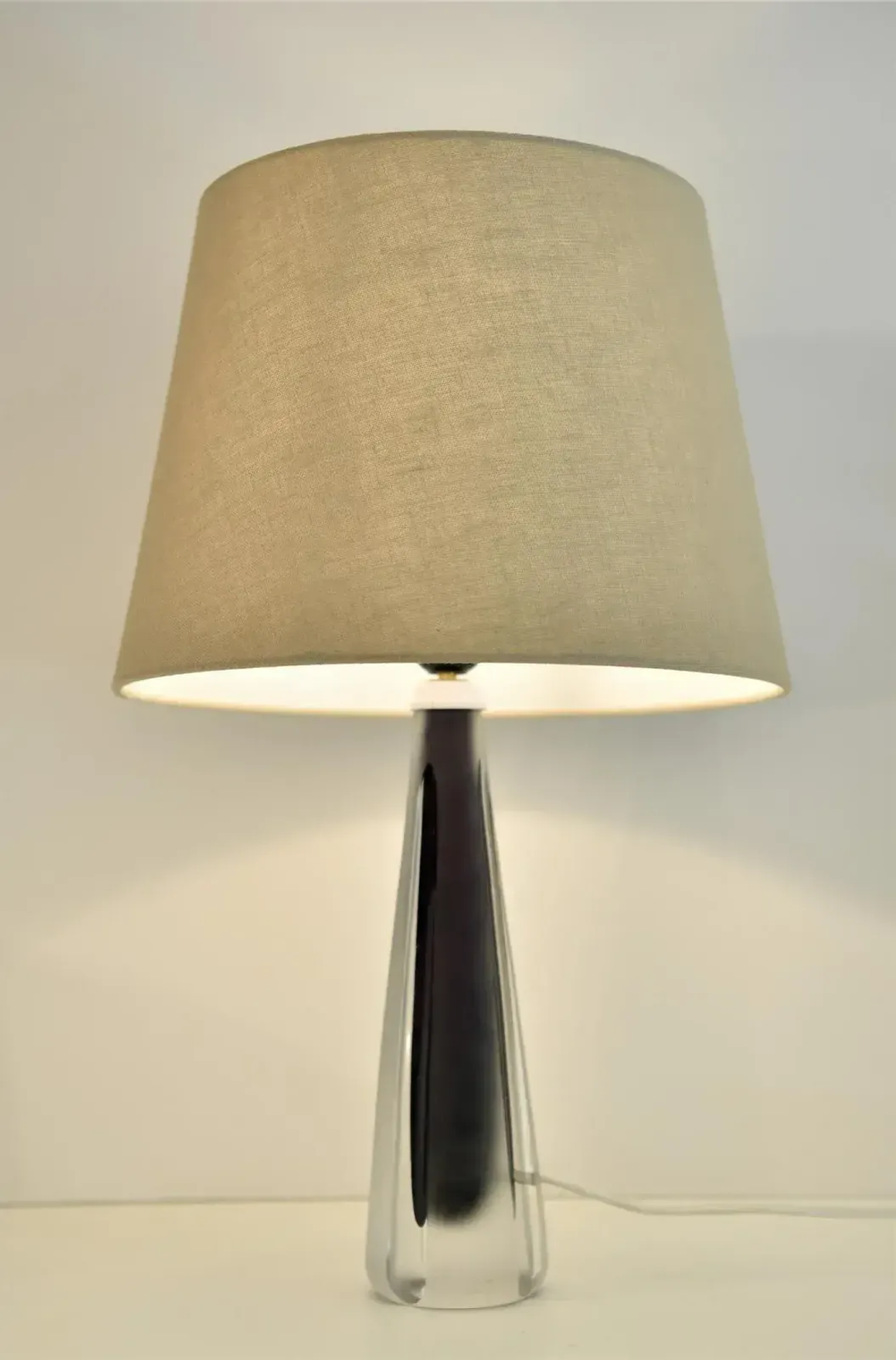 Doublecoated Frosted Glass Purple Core Table Lamps By Kosta, Sweden, Set Of 2 photo for sale