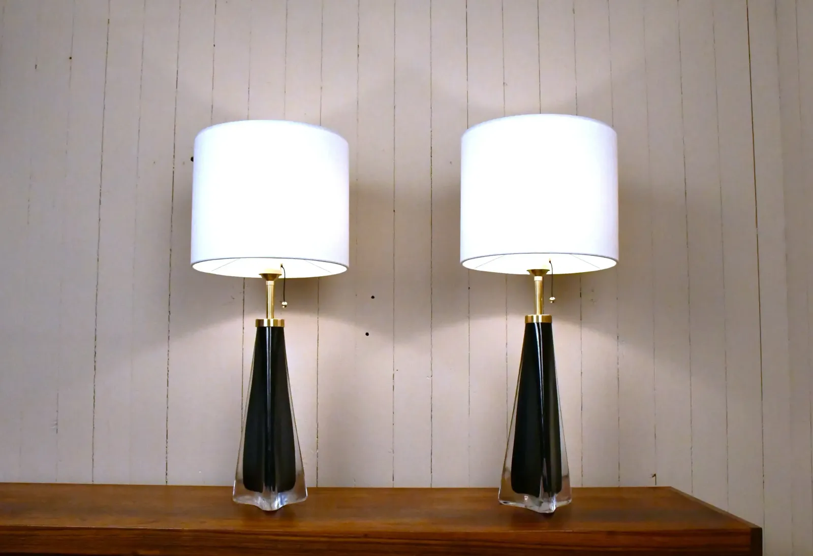 Large Swedish Art Glass Model Rd1319 Table Lamps By Carl Fagerlund For Orrefors, 1950s, Set Of 2 photo buy