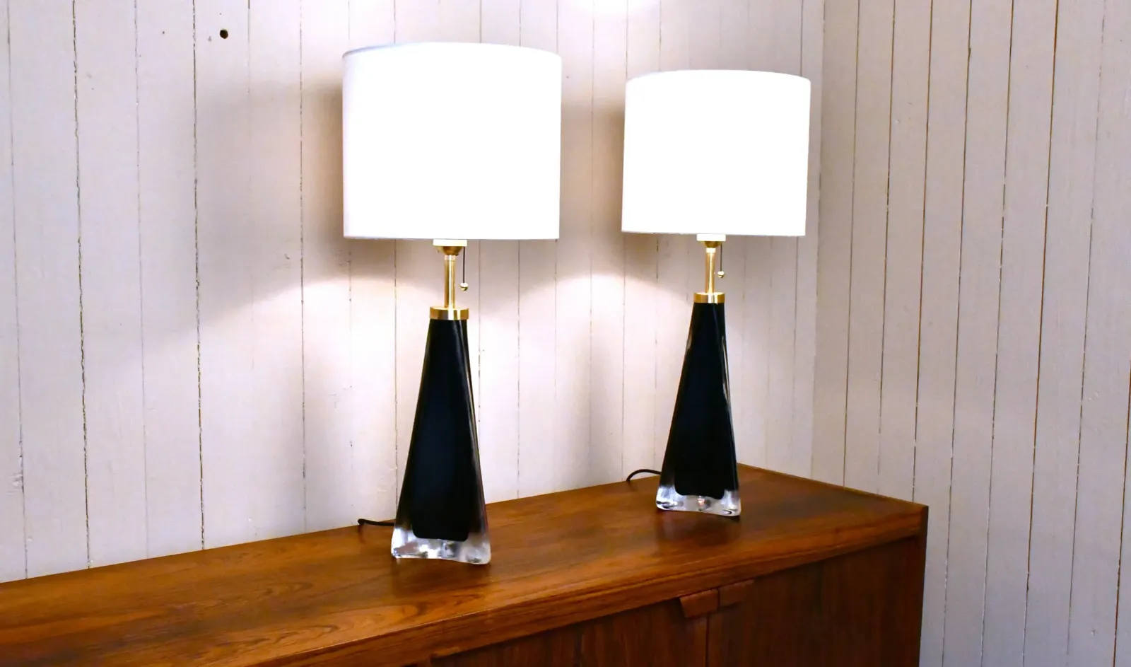photo vinterior Large Swedish Art Glass Model Rd1319 Table Lamps By Carl Fagerlund For Orrefors, 1950s, Set Of 2