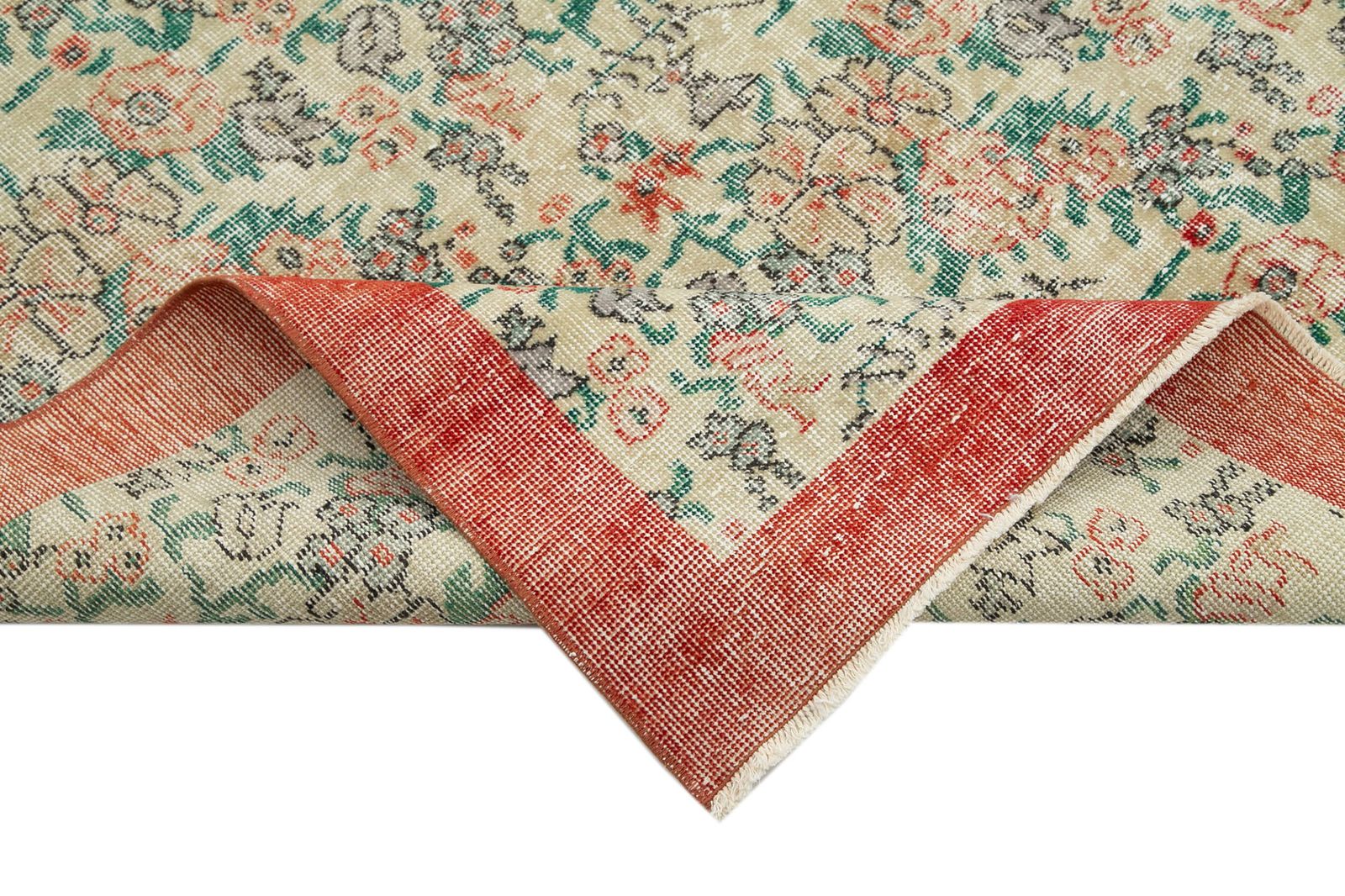 Handmade Beige Turkish Vintage Area Rug 213 Cm X 310 Cm photo vinterior