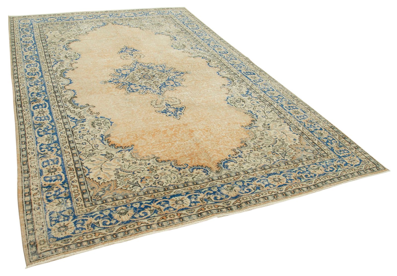 Handmade Beige Turkish Vintage Area Rug 207 Cm X 326 Cm photo furniture